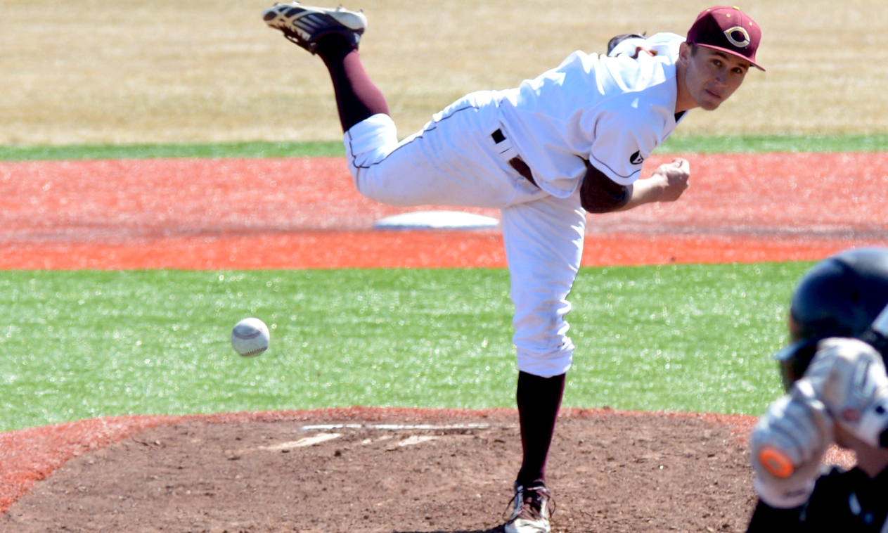 Senior Ross Merriman pitched the first 6.2 innings and struck out six in the Cobbers' Game 1 loss to No.19-ranked St. Thomas.
