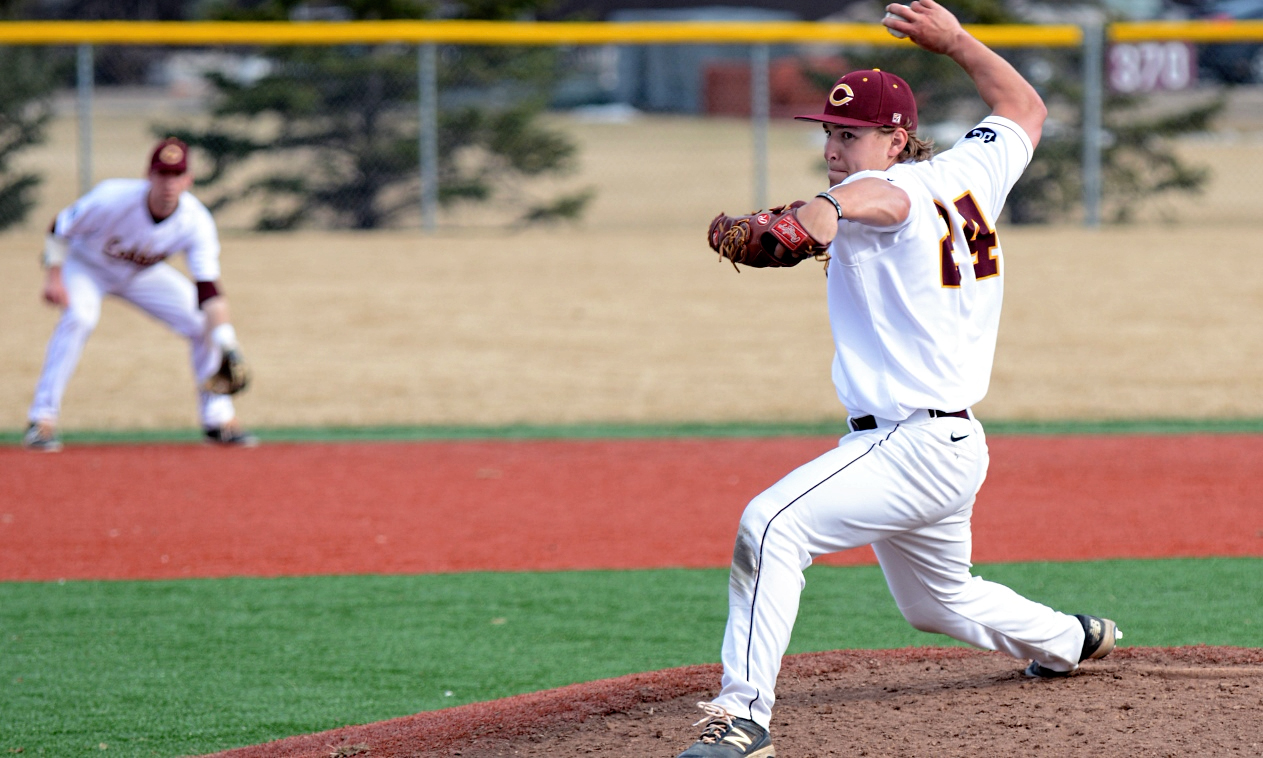 Joe Hallock earned the win and had a huge two-run double in the ninth inning in the Cobbers' split at Augsburg.