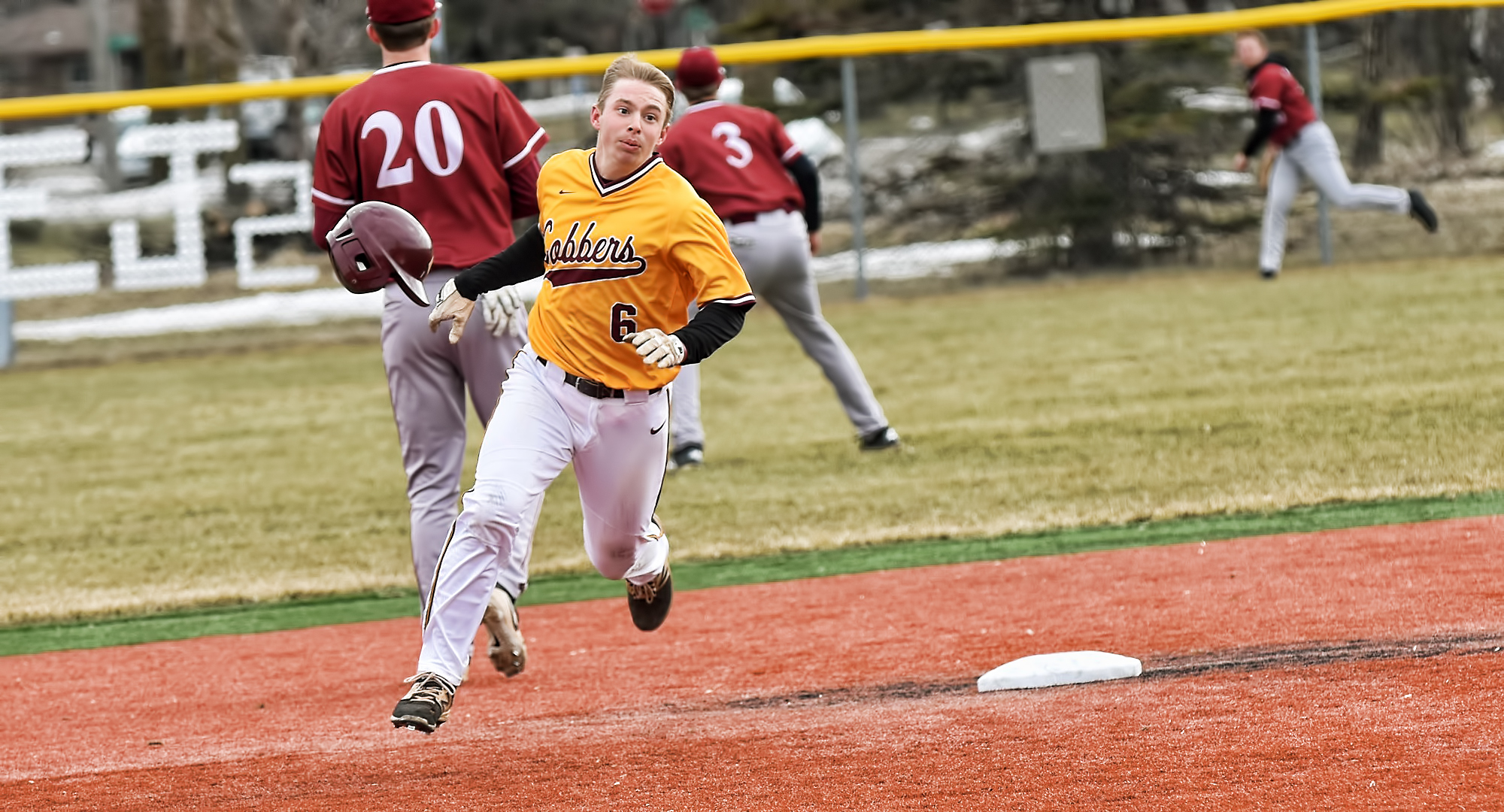 Senior Nate Hoeft had a pair of hits and two RBI in the Cobbers' second-game victory at St. Mary's.