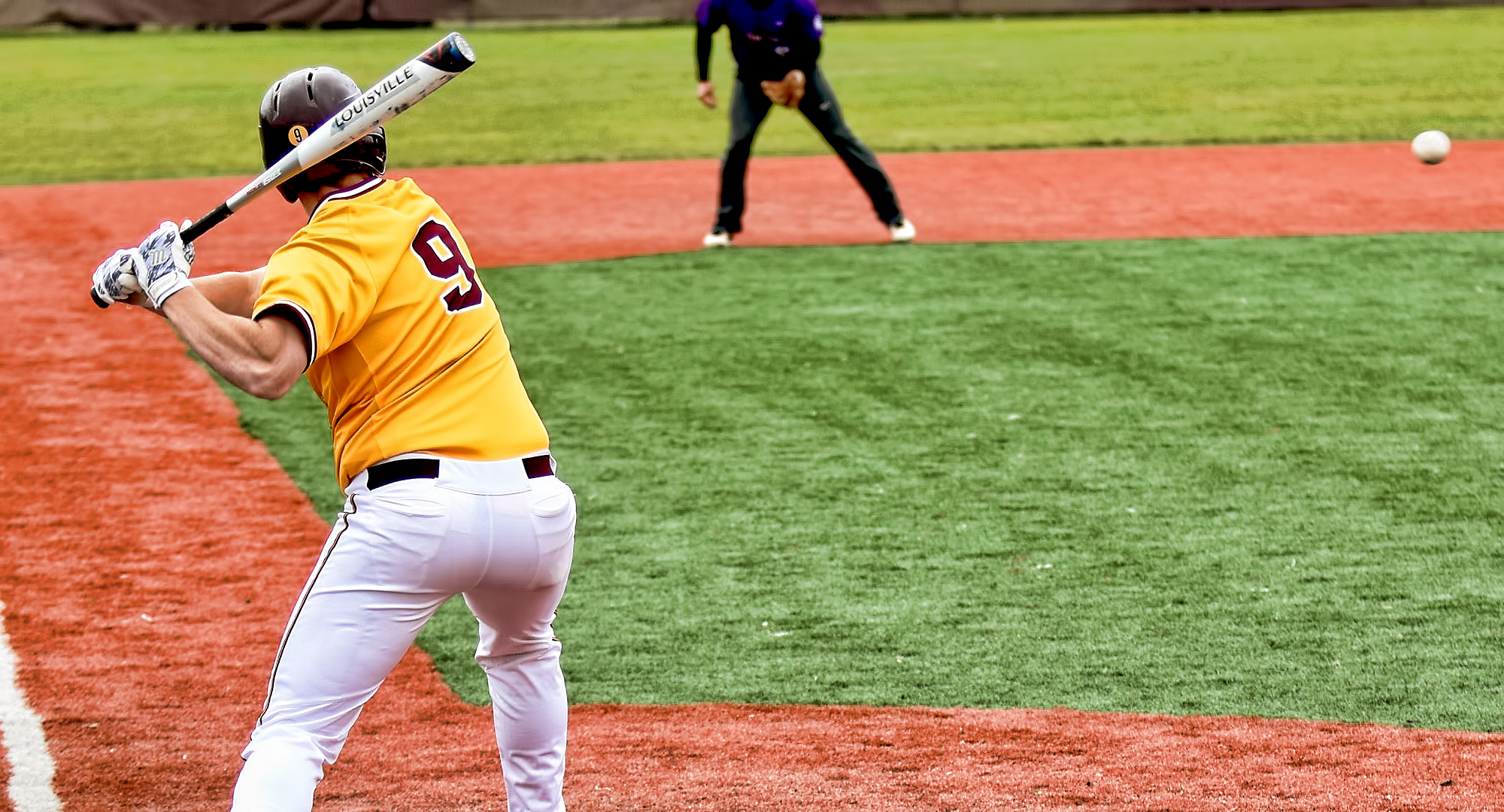 Sean McGuire hit his first college home run in the Cobbers split at Bethel.