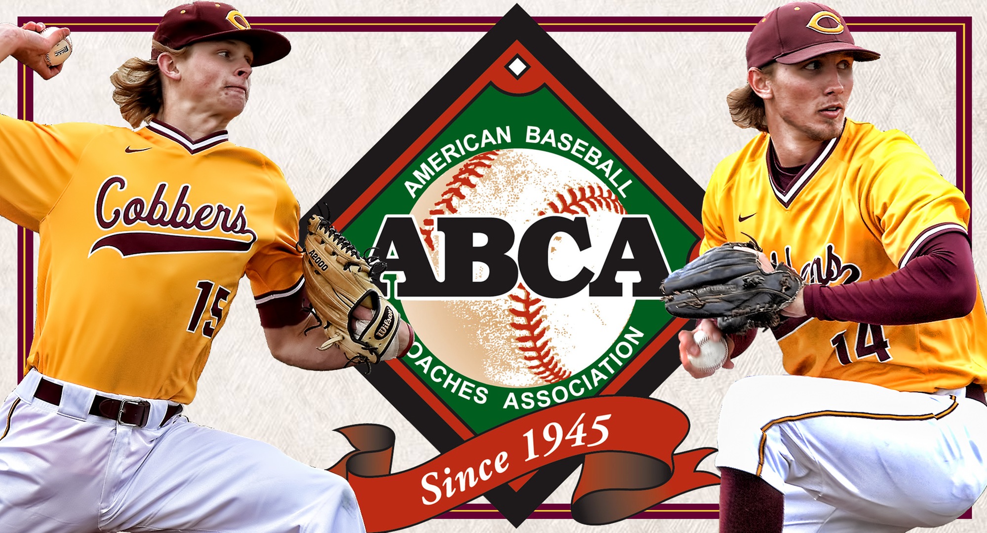 Ty Syverson (L) and Austin Ver Steeg both earned ABCA/Rawlings Midwest All-Region honors.
