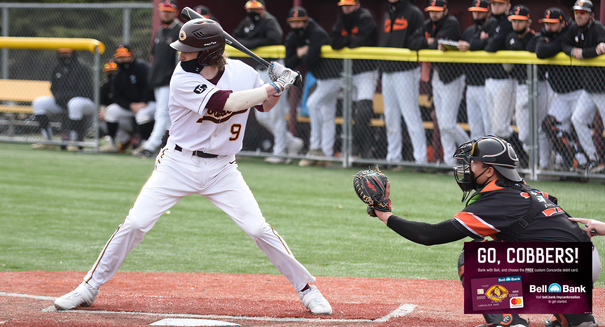 Sophomore Thomas Horan hit his first collegiate home run and had three hits in the Cobbers' game at Jamestown. He is now seventh in the MIAC in both batting average and RBI.