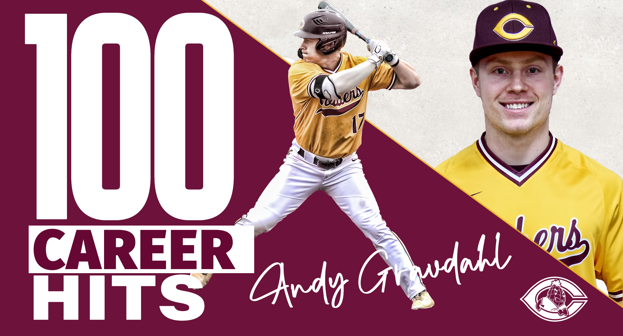 Concordia senior outfielder Andy Gravdahl became the 27th player in program history to reach the 100-hit milestone.