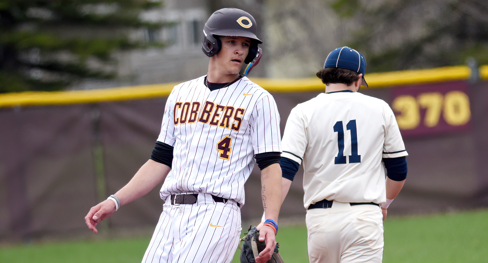 Junior Chance Bye drove in two of the Cobbers' four runs in their 9-inning game against Husson in Florida.