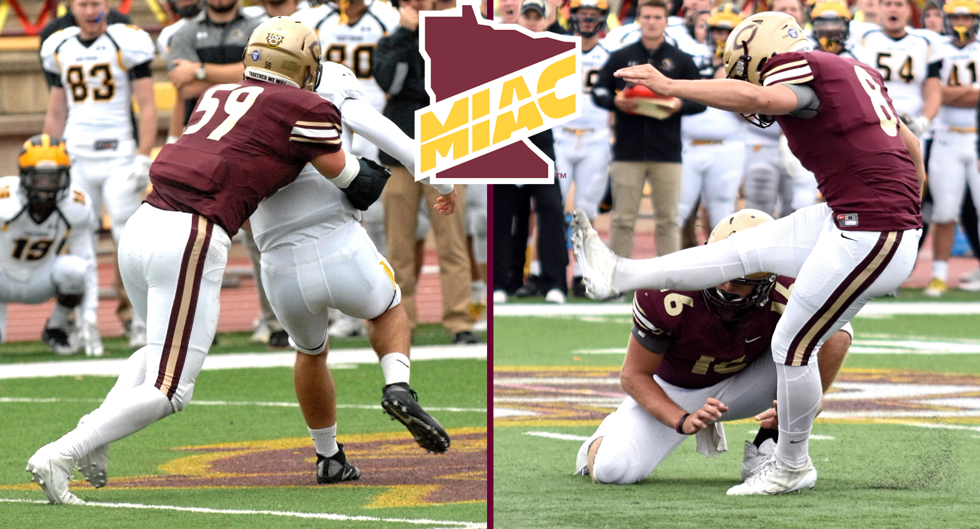 Alex Berg (L) and Tony Kostelecky both earned MIAC Player of the Week honors.