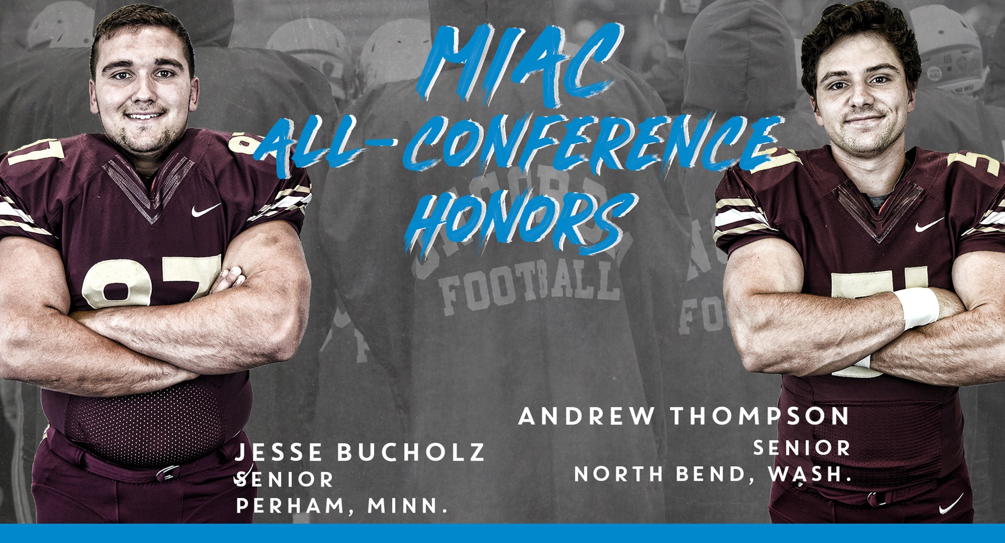 All-MIAC 1st Team honorees Jesse Bucholz and Andrew Thompson