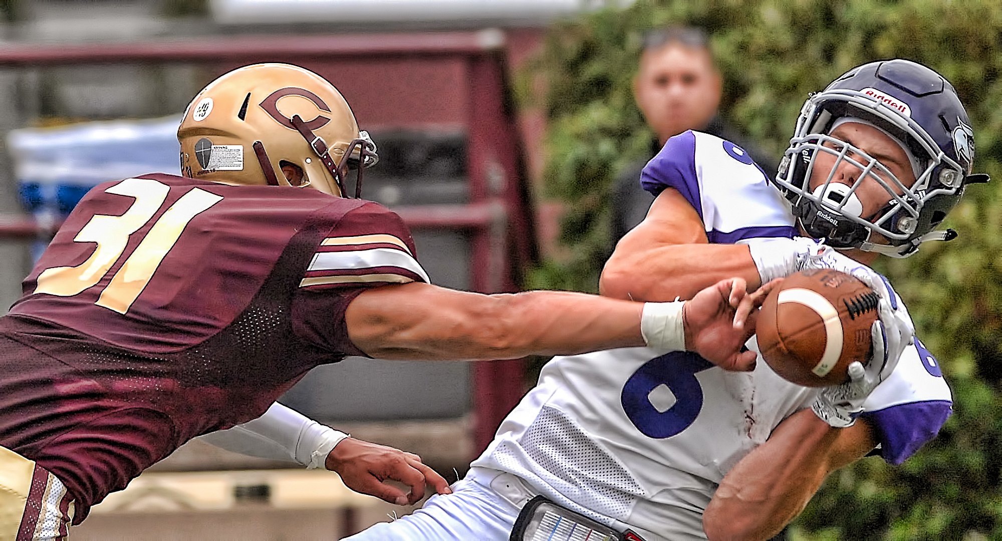 Senior defensive back Will Berning tips a pass away from a Wis.-Whitewater receiver in the Cobbers' home opener.