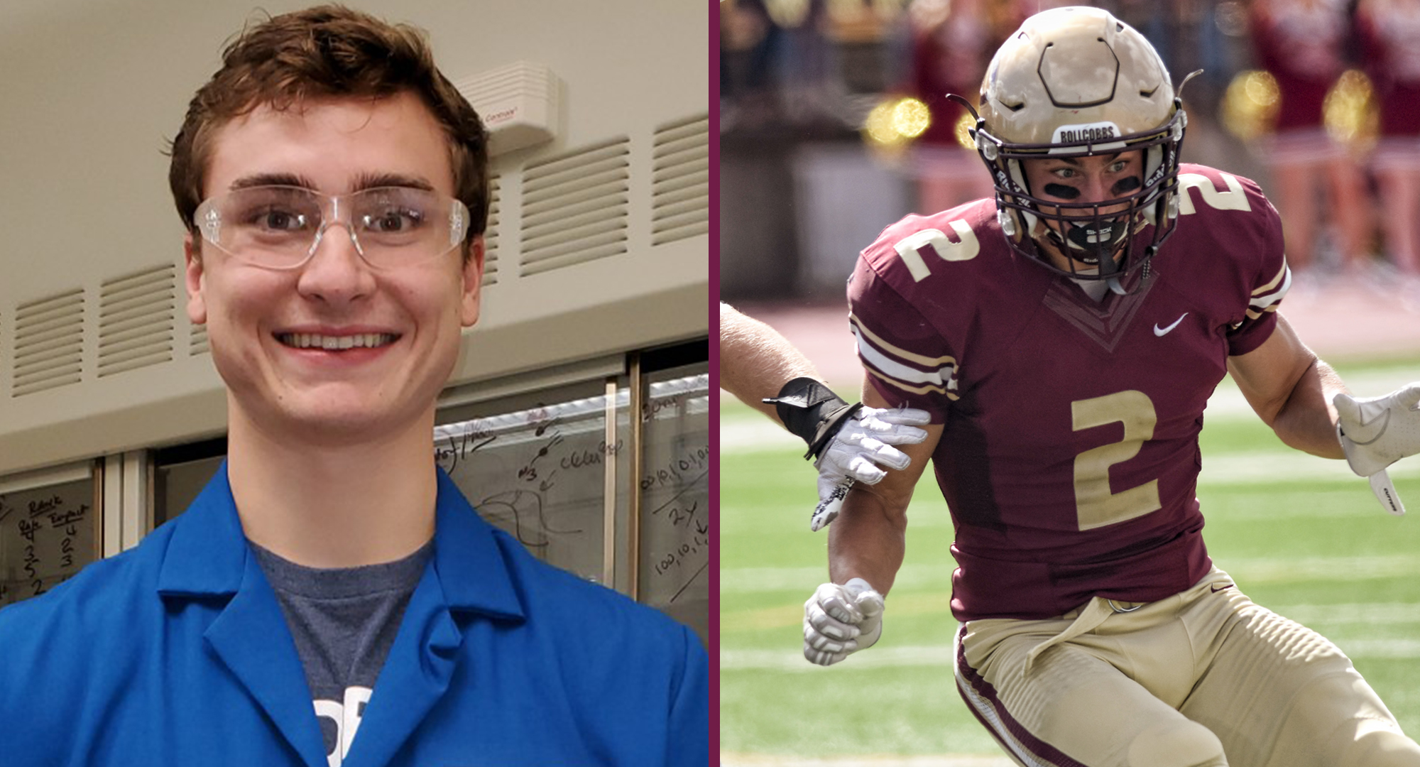 Maison Grefe ’20, who spent the 2020 spring semester conducting biomedical research as an intern for the Scripps Institute in Jupiter, Fla., earned MIAC postseason honors last year for the Cobber football team.