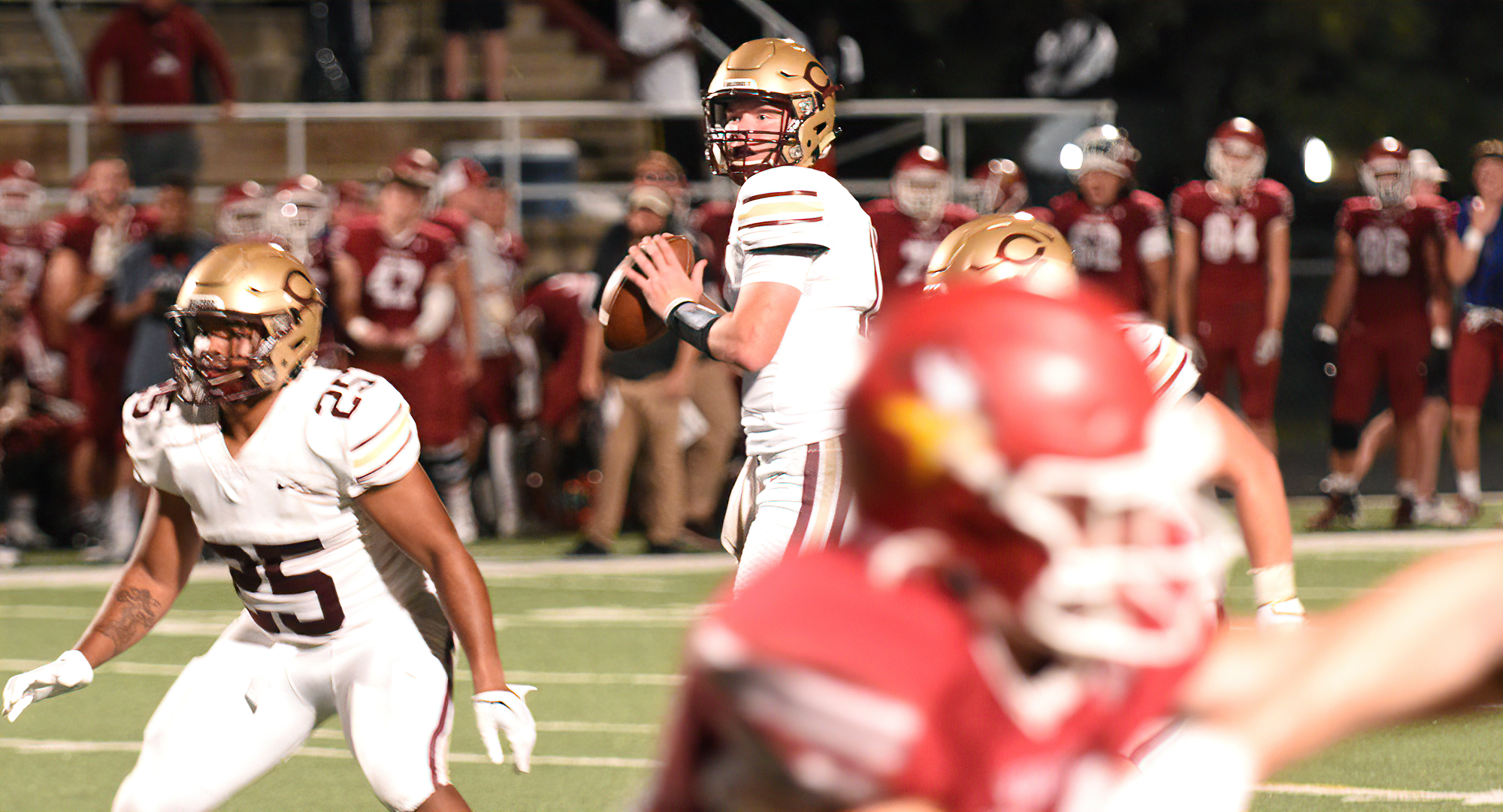 Sophomore quarterback Cooper Mattern threw for four touchdowns, and helped the Cobbers post a 42-13 win over Presentation in Aberdeen, S.D.