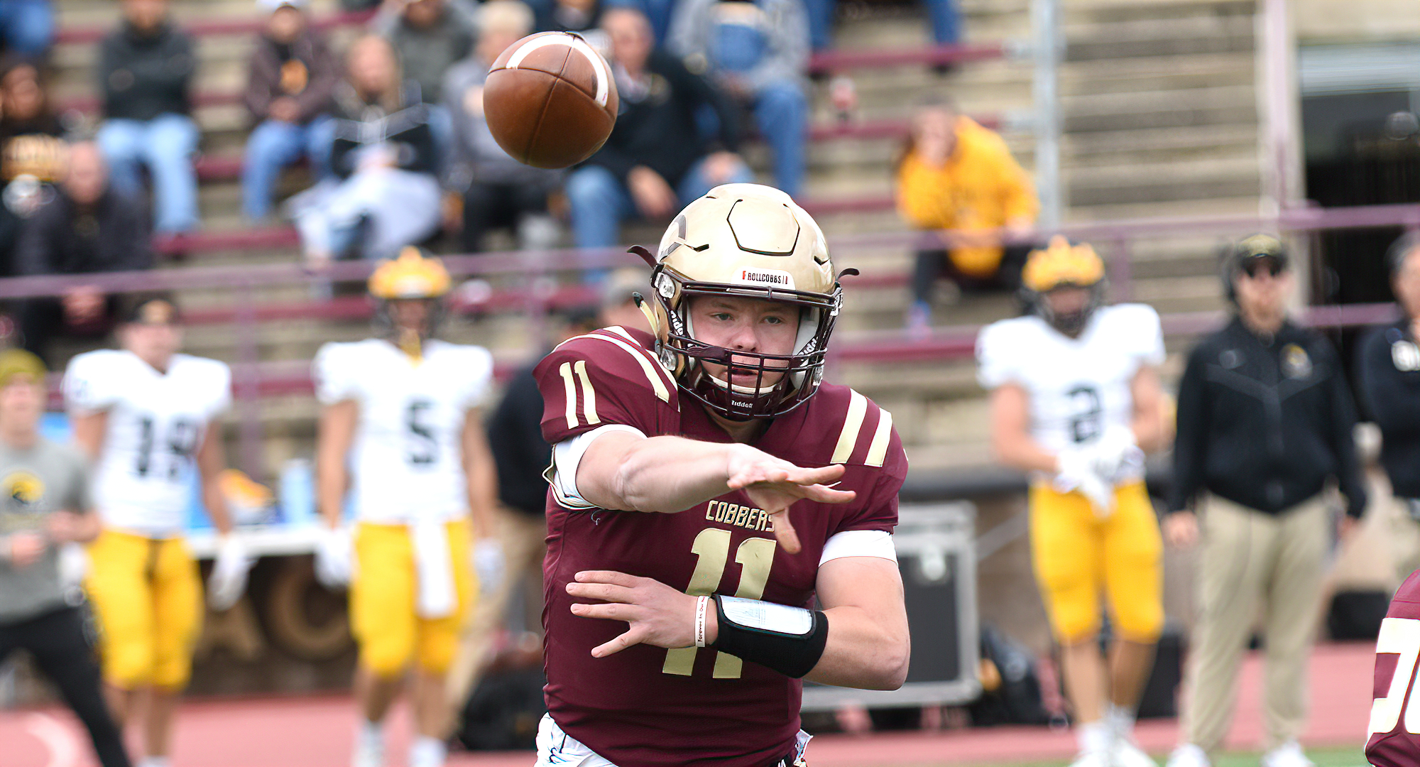 Cooper Mattern threw for 320 yards in the Cobbers' game at Augsburg. He attempted a school-record 58 passes and completed 35 throws.