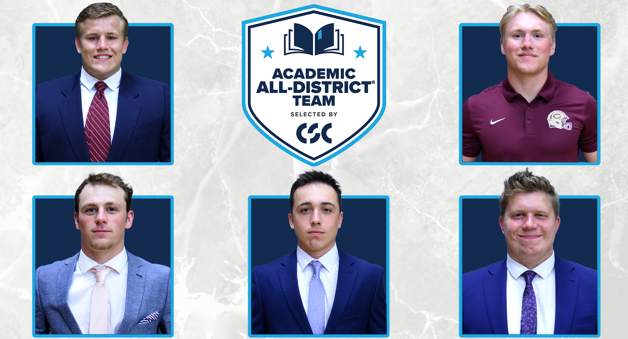 Chase Dockter, Owen Miller, Quin Miller, Mitchell Sullivan and Collin Thompson, were all selected to the CSC Academic All-District Team.