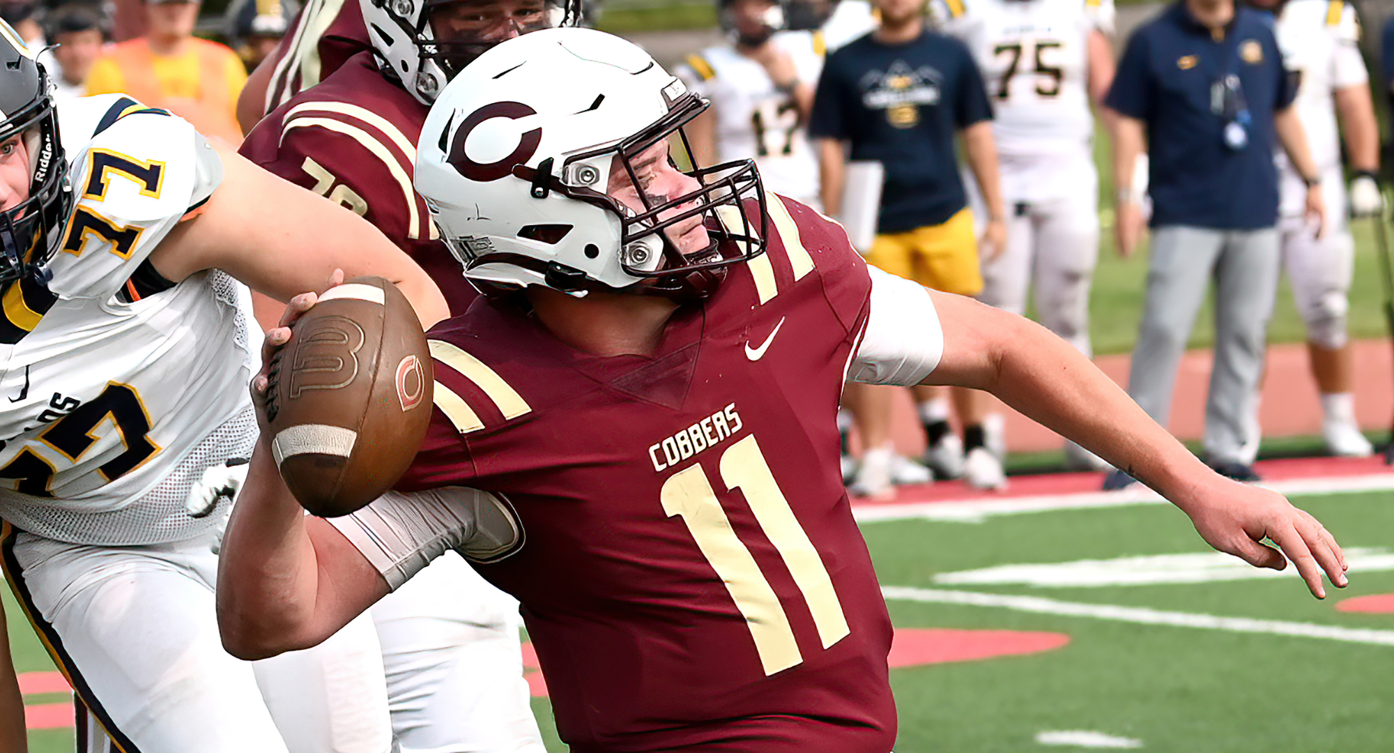 Quarterback Cooper Mattern threw for four touchdown passes in helping lead the Cobbers to 31 unanswered points in a 31-3 win at Pacific Lutheran.