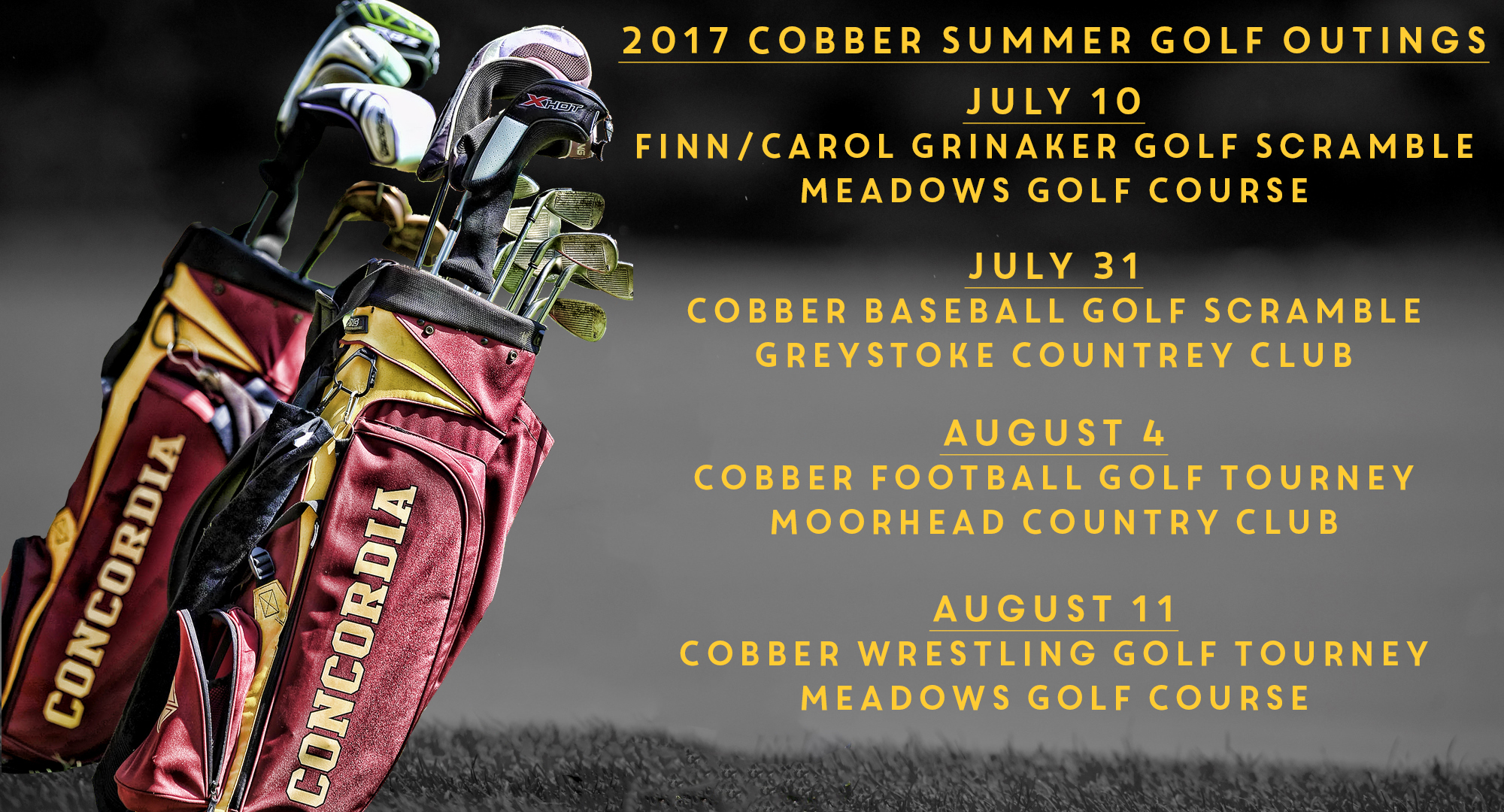 2017 Cobber Summer Golf Tournaments