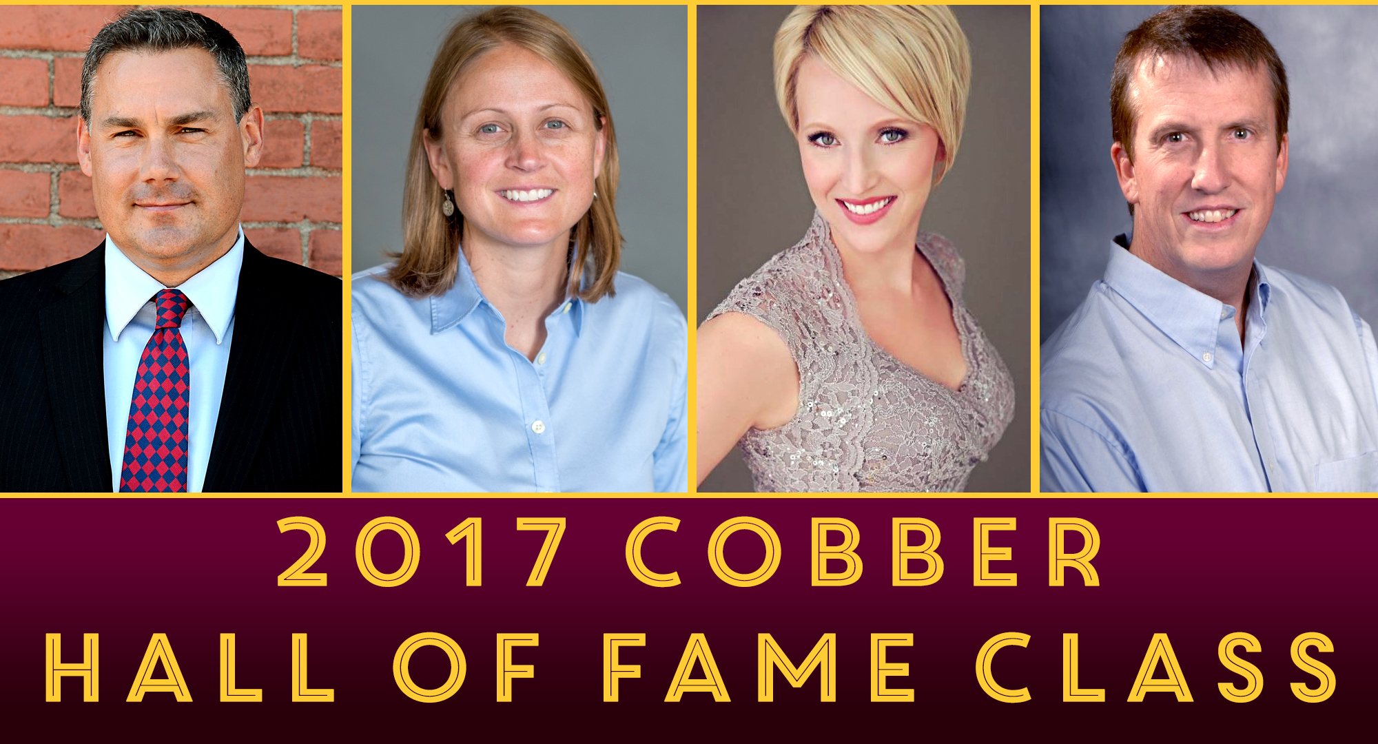The 2017 Concordia Hall of Fame inductees are (L-R): Tory Langemo '97, Shana Letnes Erickson '01, Brandi (Myers) Rostad '02 and Jim Cella