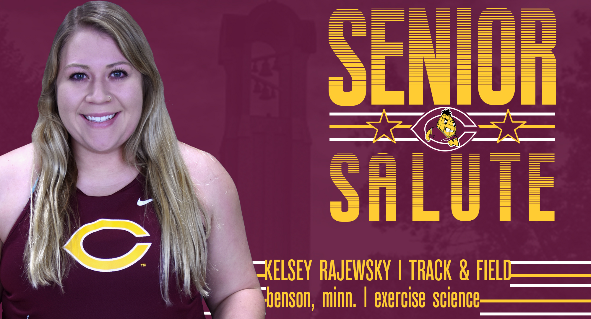 Senior women's track & field athletes Kelsey Rajewsky