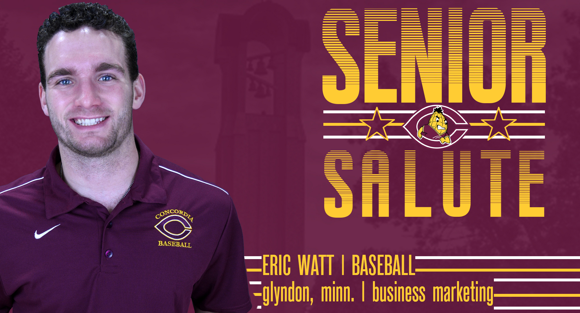 Senior baseball outfielder Eric Watt