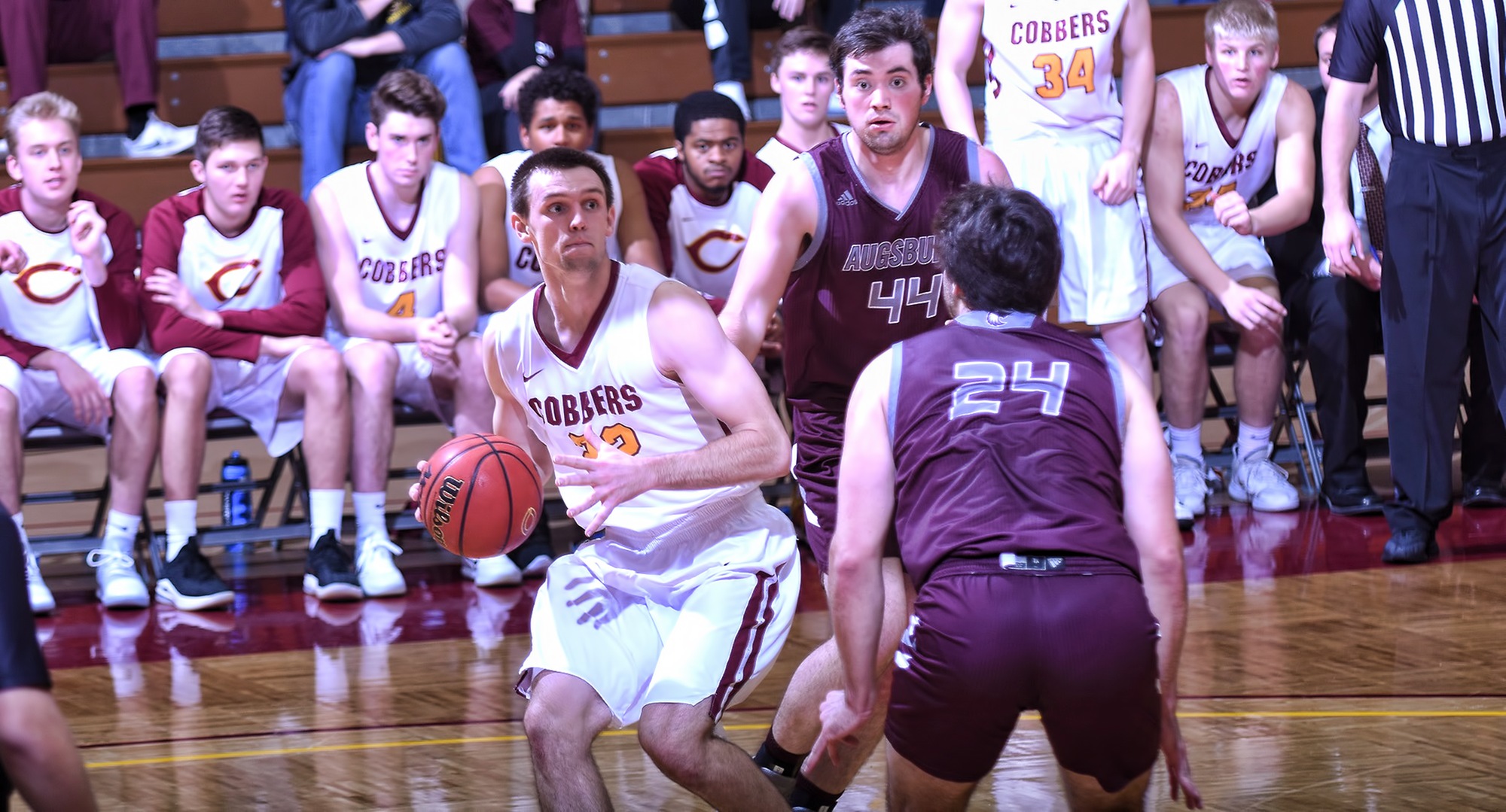 Junior Jacob Fredrickson had a career-high 16 points in the Cobbers' game at Augsburg.