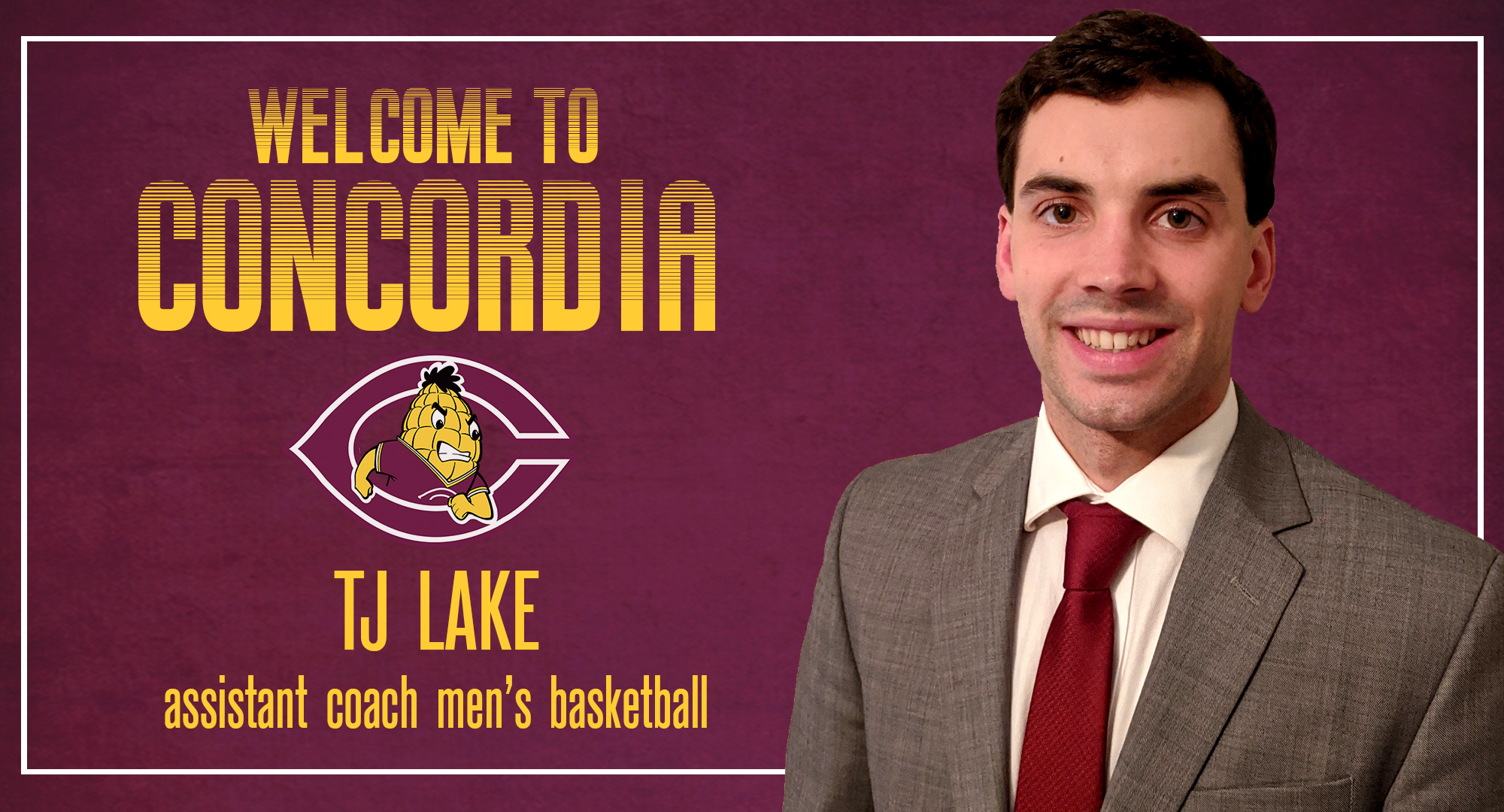 TJ Lake was hired as the full-time assistant coach for the Cobber men's basketball program. He led the IIAC in scoring in his senior season at Dubuque.