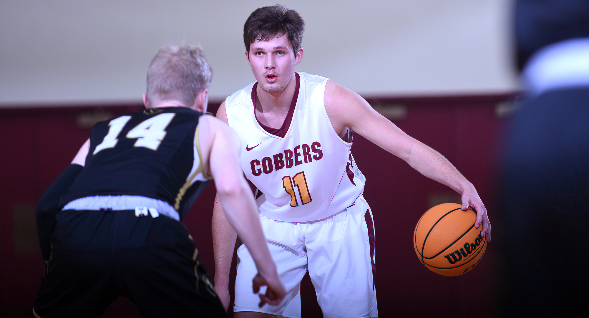 Braeton Motschenbacher He went 8-for-14 from the floor to record his third 20-or-more-point game of the season in the Cobbers' game at St. Olaf.