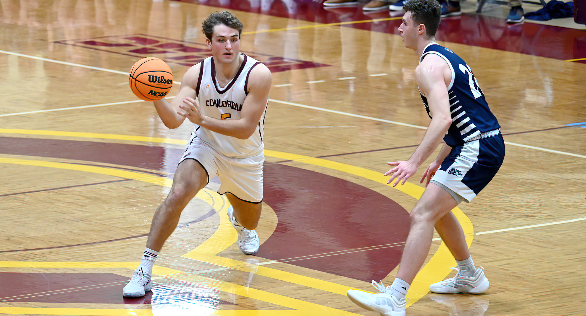 Junior Erik Hedstrom was one of five Cobbers players to record five rebounds in the team's conference opener at Bethel.