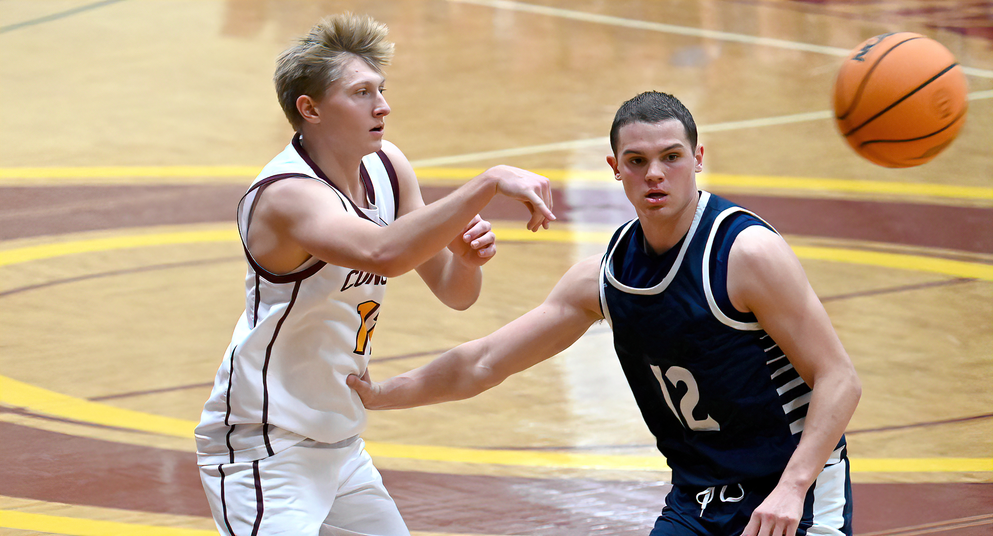 Junior guard Peyton Belka went 5-for-6 from 3-point range and finished with a career-high 25 points in the Cobbers' game at Gustavus.