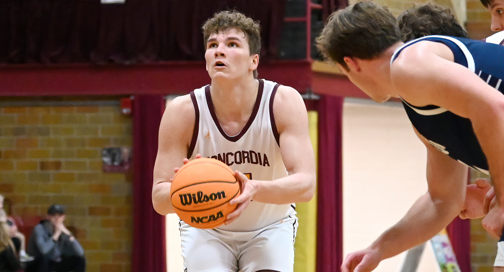 Rowan Nelson scored a team-high 21 points in the Cobbers' game at Augsburg. He was 8-for-18 from the floor and also added seven rebounds.