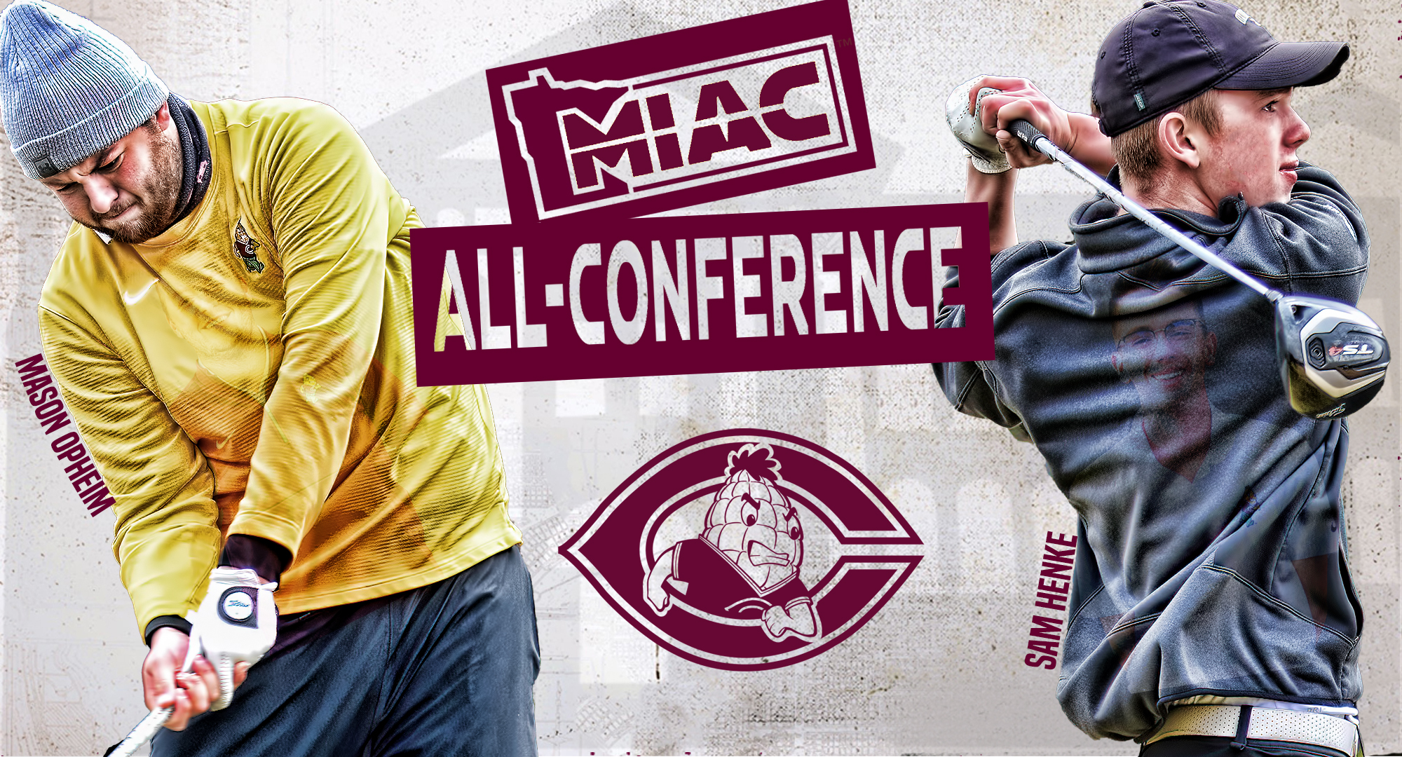 Mason Opheim (L) and Sam Henke earned their first-ever All-Conference honor by virtue of their Top 10 finish at the recently complete MIAC Championship Meet.