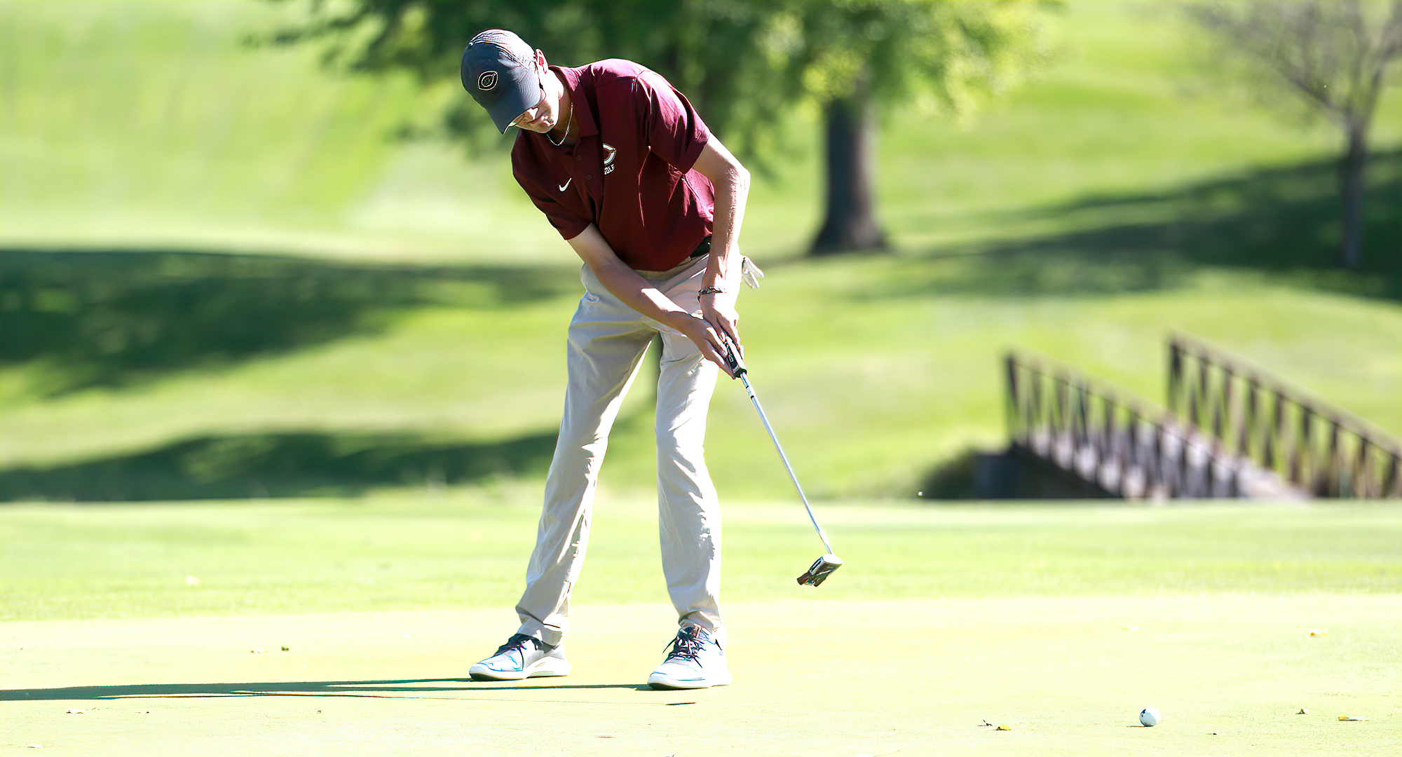 Colton Westra drains a putt in the third round of the Twin Cities Classic. He had the second-lowest round for CC. (Pic courtesy of Jordan Modjeski)