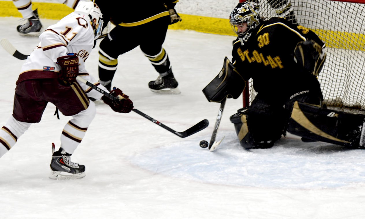Adam Wiertzema scored the Cobbers' opening goal of the game in their contest at St. Olaf on Friday.