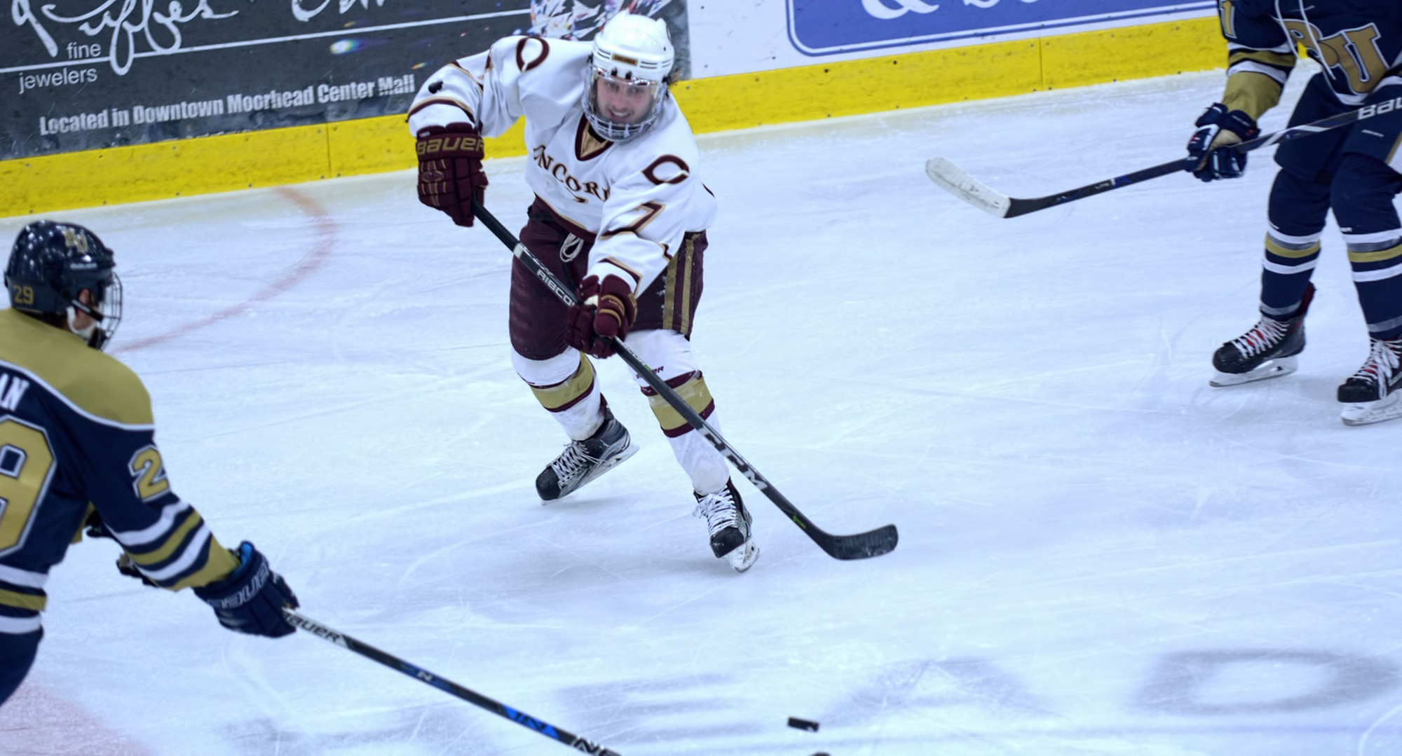 Joe Burgmeier had a game-high five shots on goal in the Cobbers' series finale at St. Olaf.