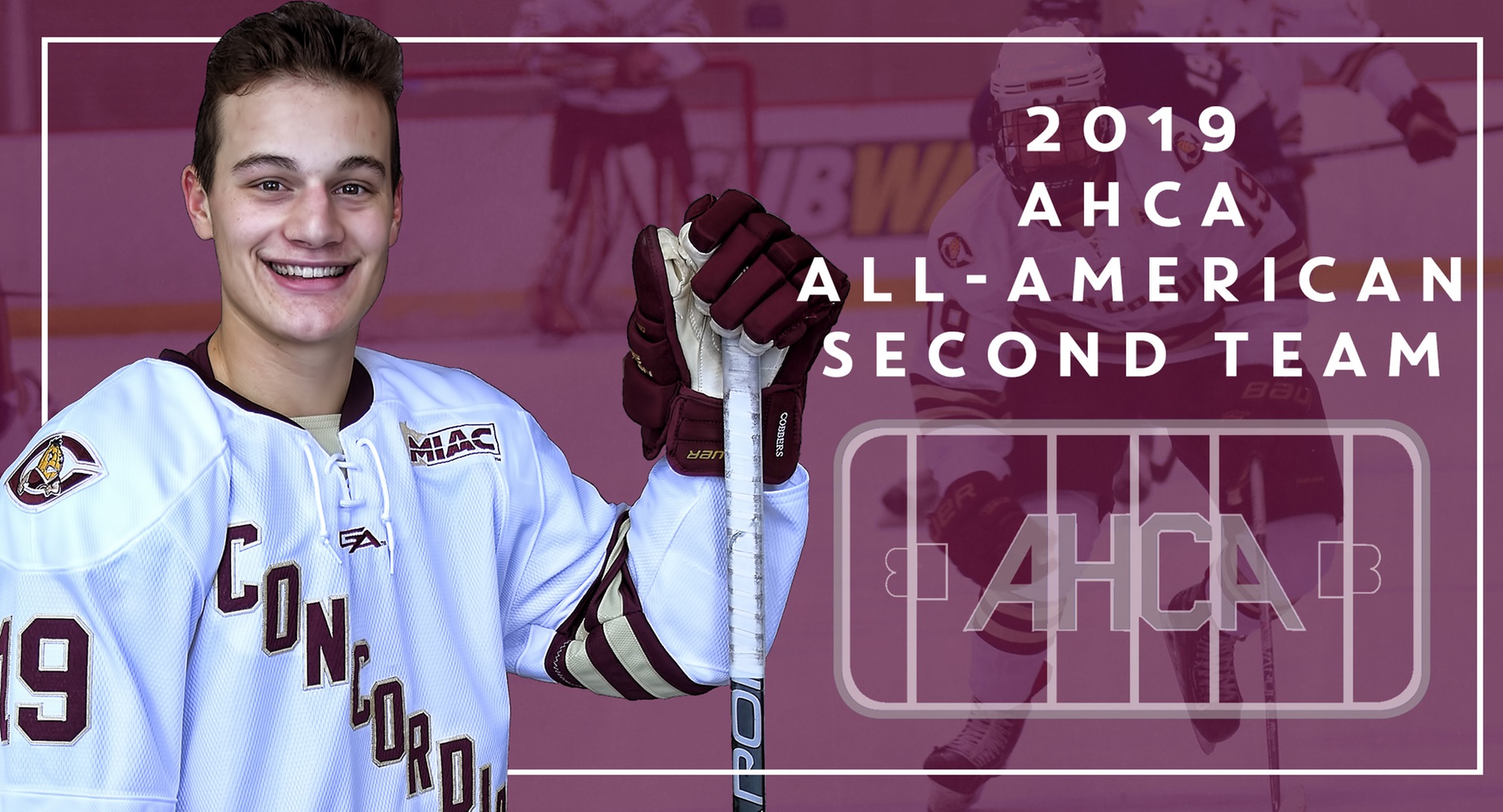Sophomore Tyler Bossert became the ninth Cobber player to earn AHCA All-American honors.