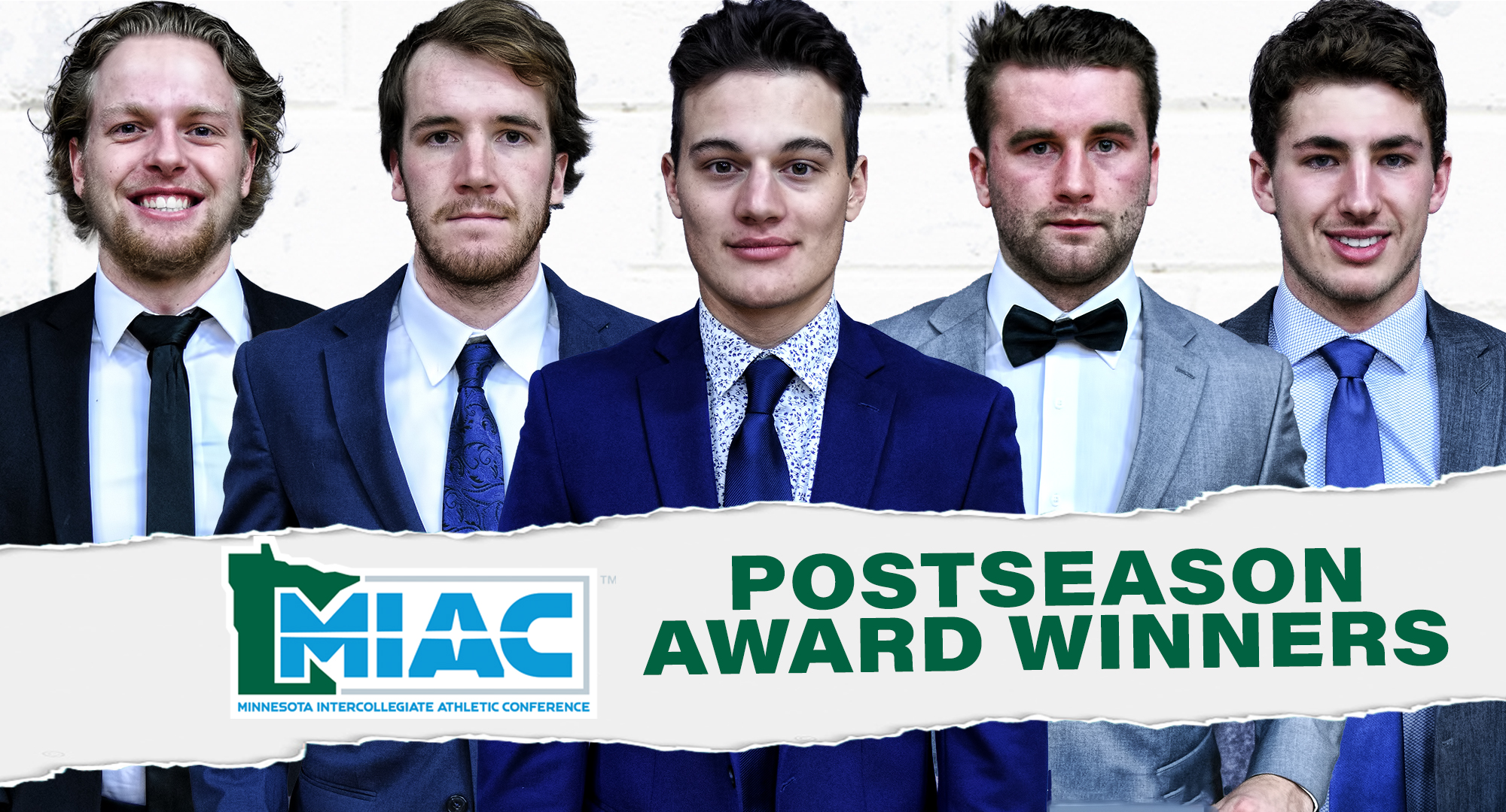 (L-R) Isaac Henkemeyer-Howe, Alex Stoley, Tyler Bossert, Cole O'Connell and Jaret Lalli all received MIAC postseason honors.