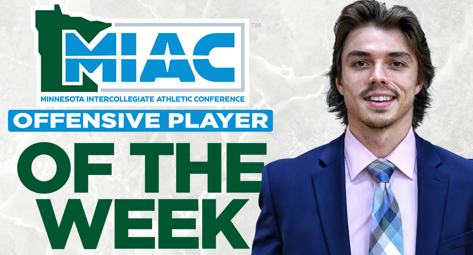 Hunter Olson was named the MIAC Offensive Player of the Week. He had both of the game-winning goals in the Cobbers' sweep over St. Olaf.