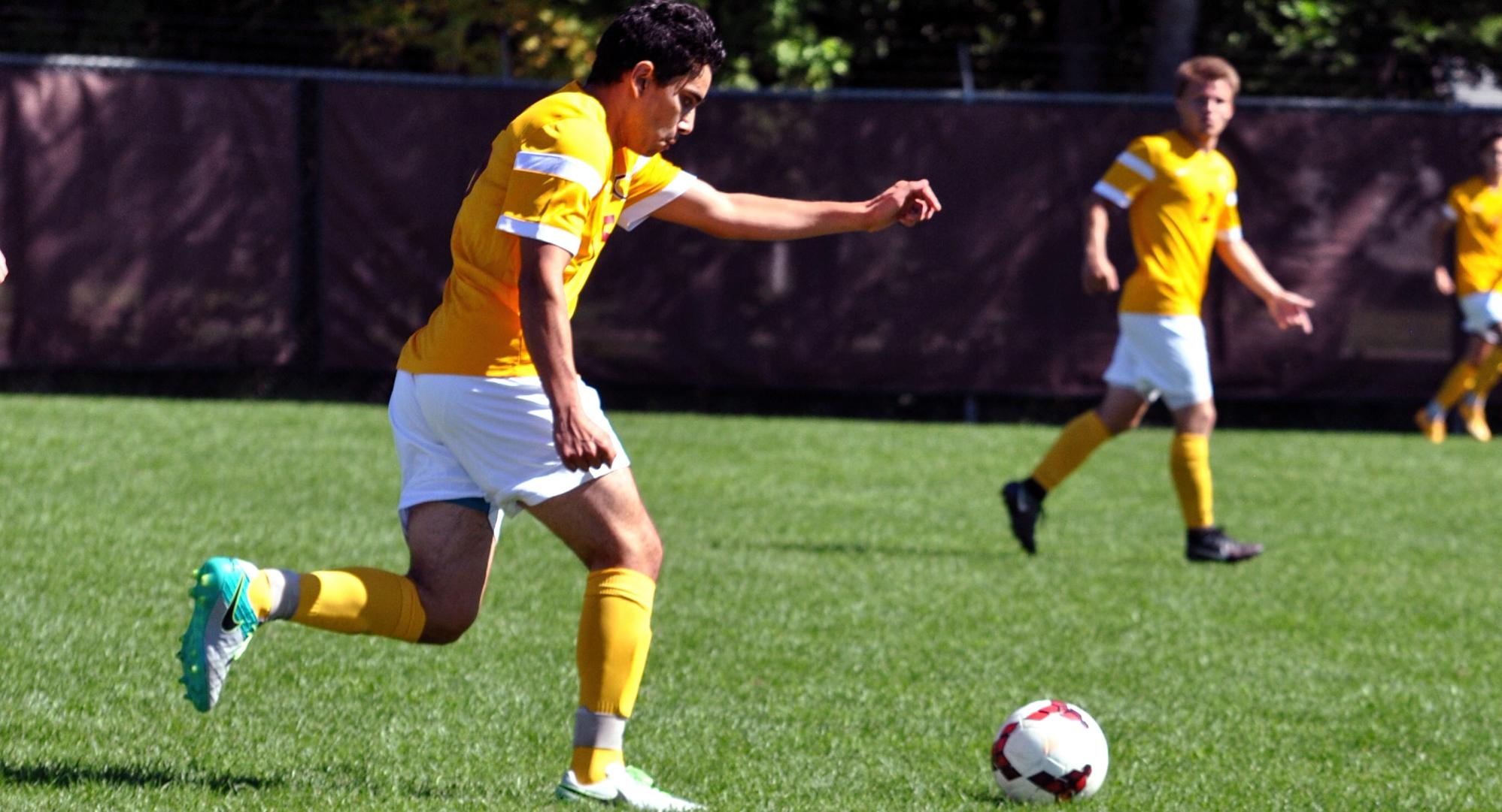 Senior Luis Martinez scored the game-winning goal in the Cobbers' 1-0 victory at Morris. It was Martinez' first goal of the year.