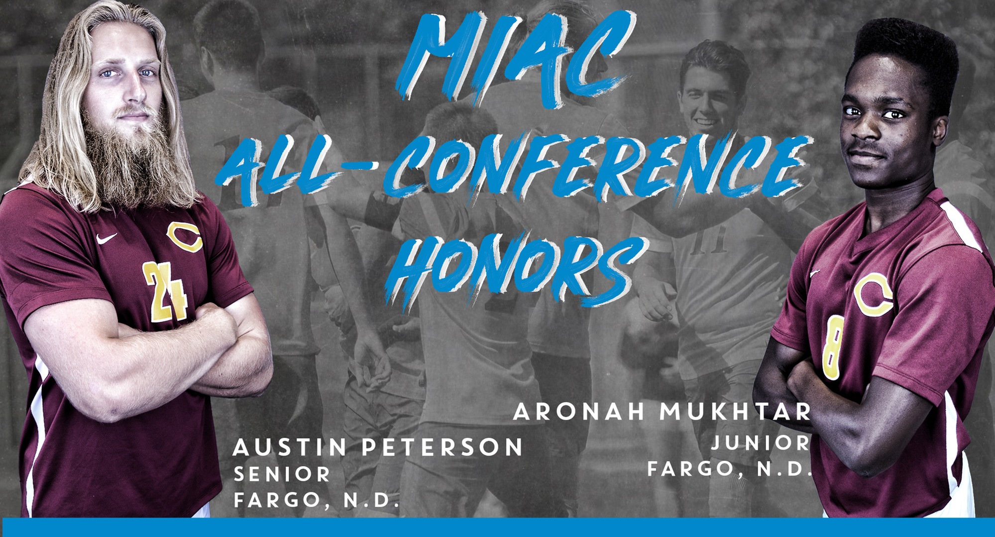 Austin Peterson (L) and Aronah Mukhtar both earned MIAC All-Conference postseason honors.