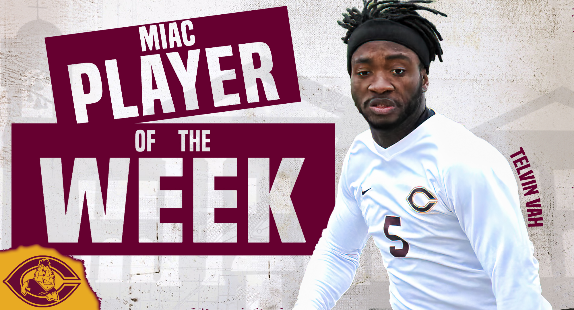Telvin Vah had two goals, including the game winner in OT against Augsburg on Saturday, and two assists last week and was named the MIAC Player of the Week.