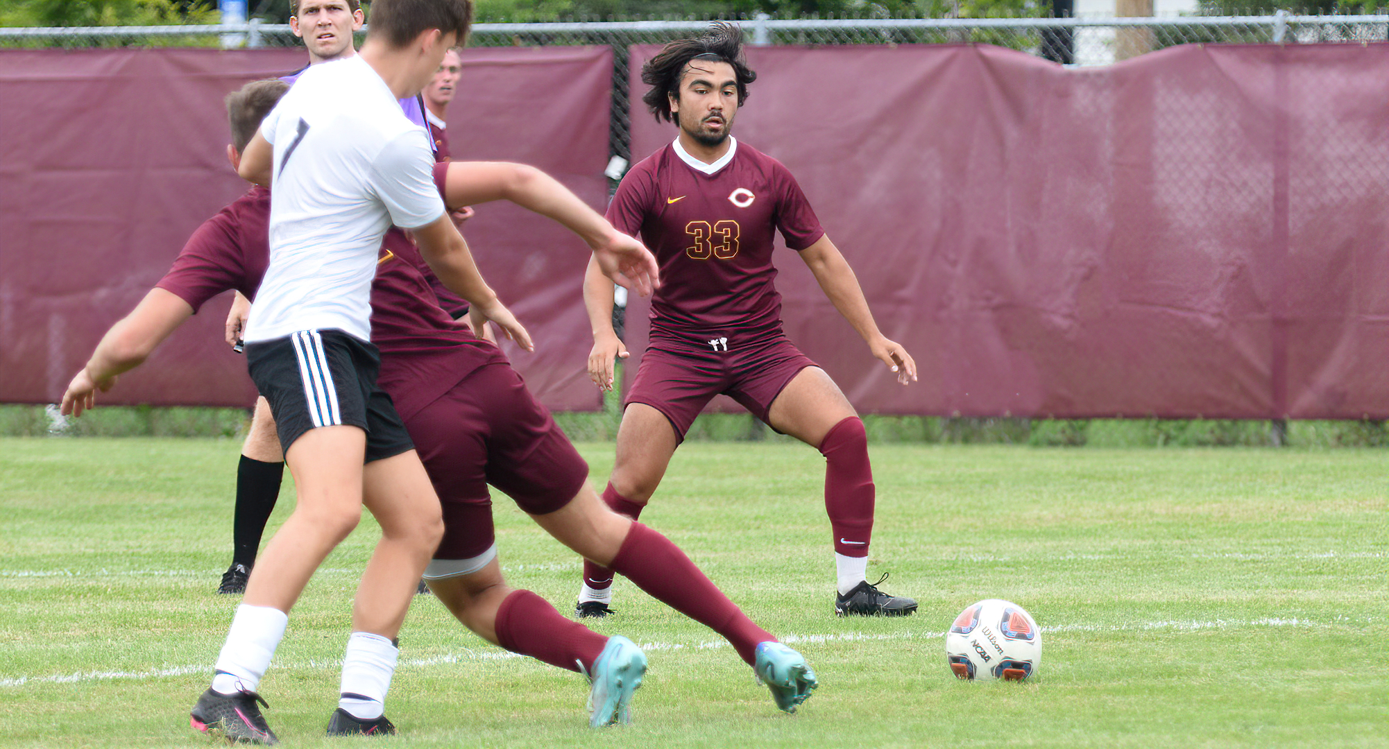 Junior Kai Black (#33) scored his second goal of the season in the seventh minute of play in the Cobbers' game at St. John's