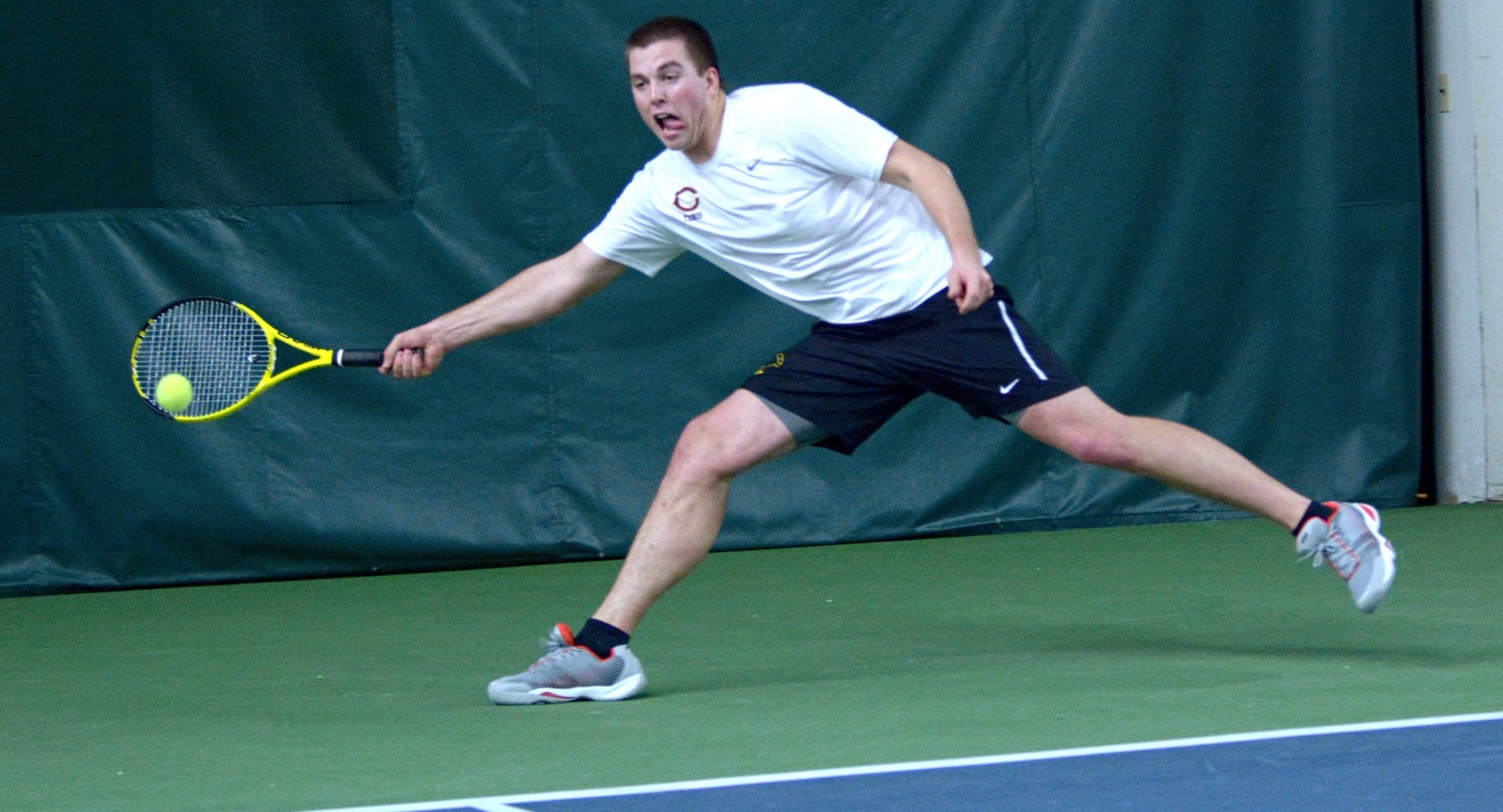 Junior Isaac Toivonen won both his singles and doubles matches in the Cobbers' match against Carleton.