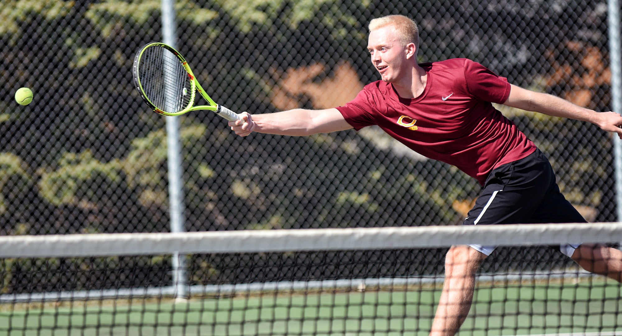 Junior Jared Saue earned two of the Cobbers' three wins on opening weekend. He won his singles match on Saturday and then claimed a doubles win with Erik Porter on Sunday.