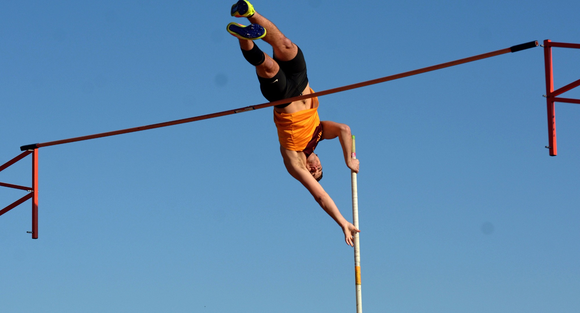 Junior Eli Beachy finished second in the pole vault at the Lyle Hokanson Classic at NDSU. He cleared 14-11 which is the fourth best in school history.
