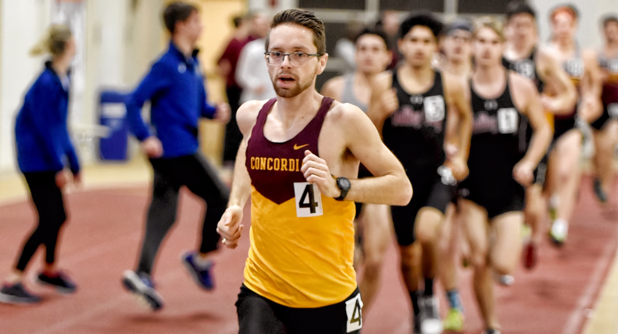 Senior Eric Wicklund won the 5000 meters at the St. John's Invite and has now won an event in three of the four meets this season.