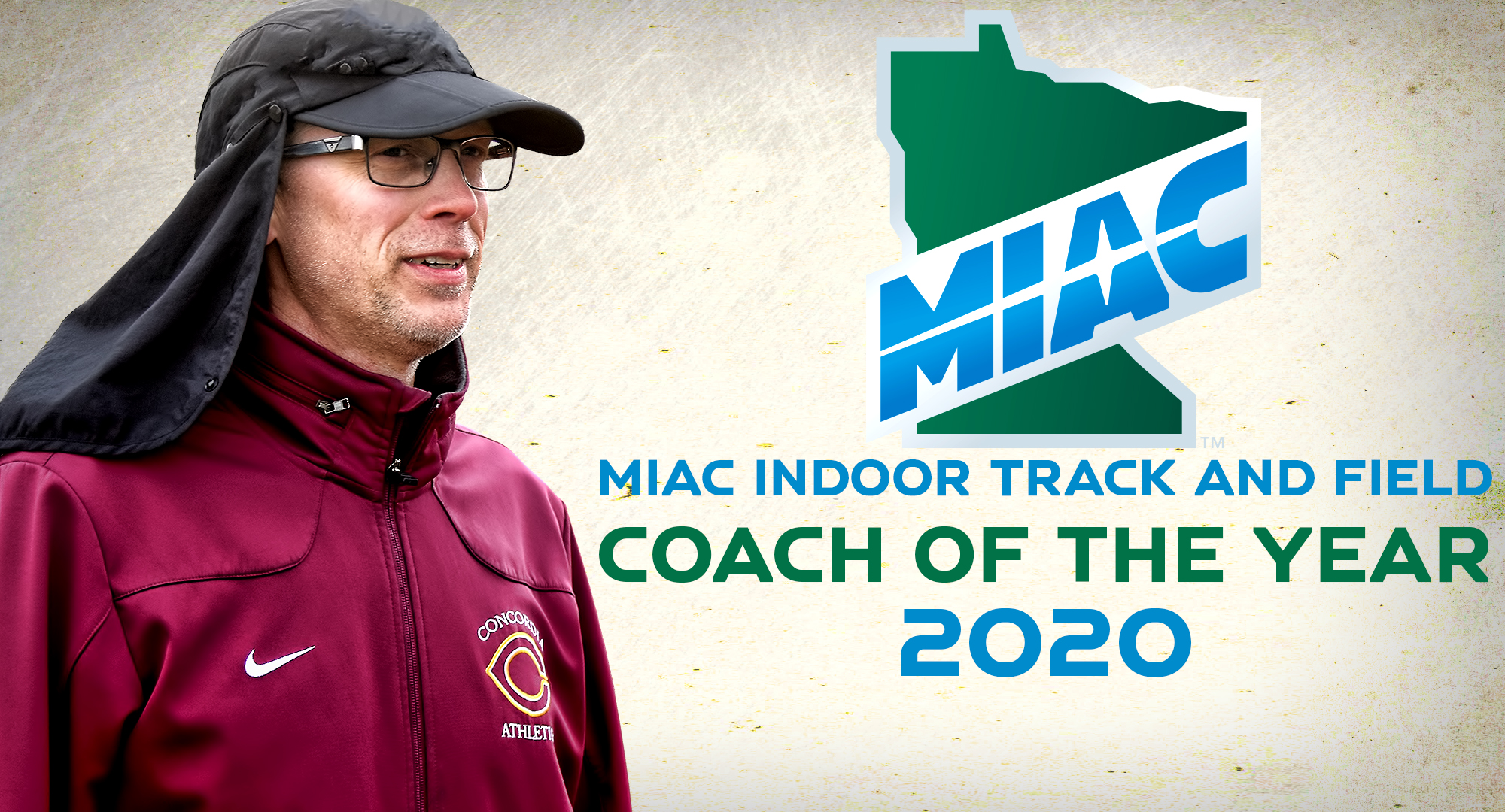 Garrick Larson was named the MIAC Indoor Track and Field Coach of the Year for guiding the Cobbers to a second-place finish at the MIAC Indoor Meet.