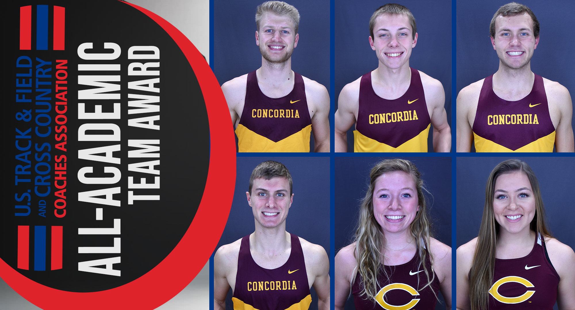 Matt Bye, Jesse Middendorf, Colin Schuller, Cal Wright, Josie Herrmann and Cayle Hovland all earned USTFCCCA Scholar All-Academic honors.