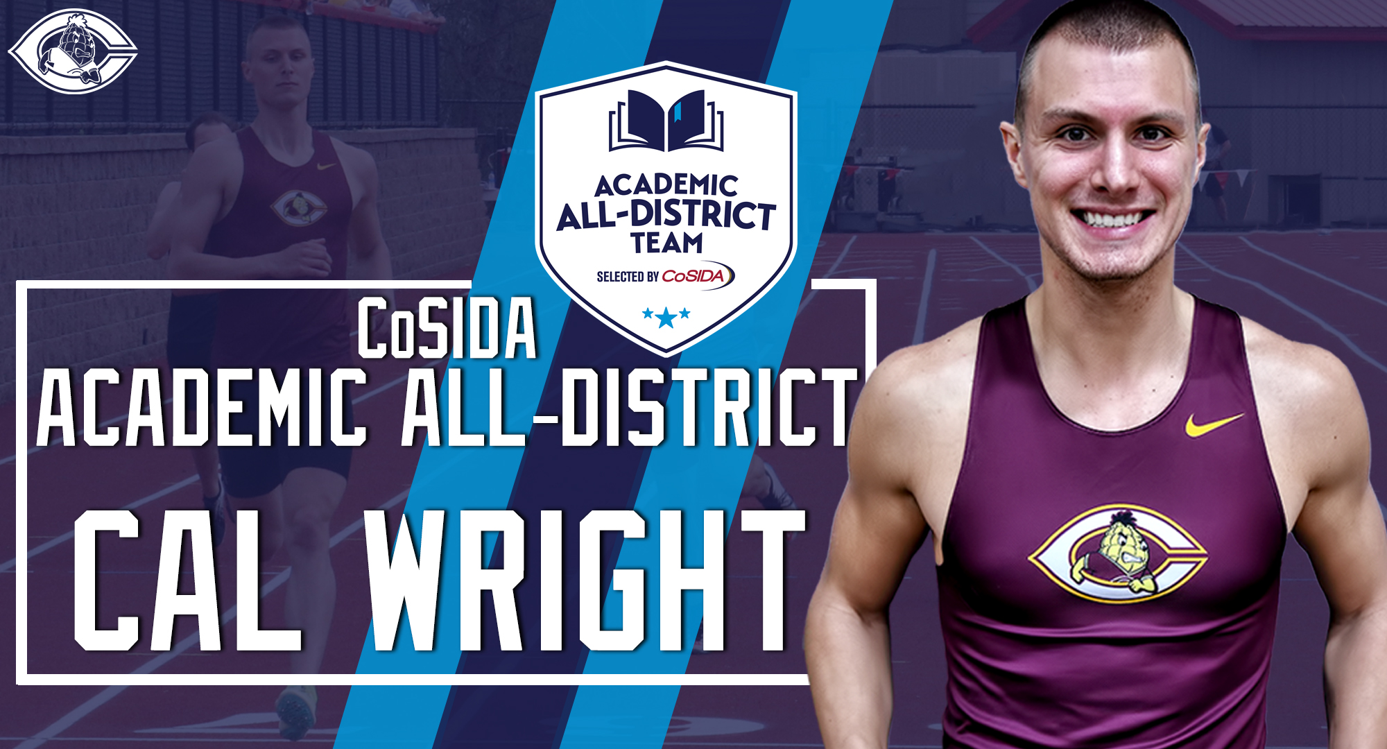 Senior All-American Cal Wright was named to the College CoSIDA Academic All-District 6 Team in Division III track and field/cross country.