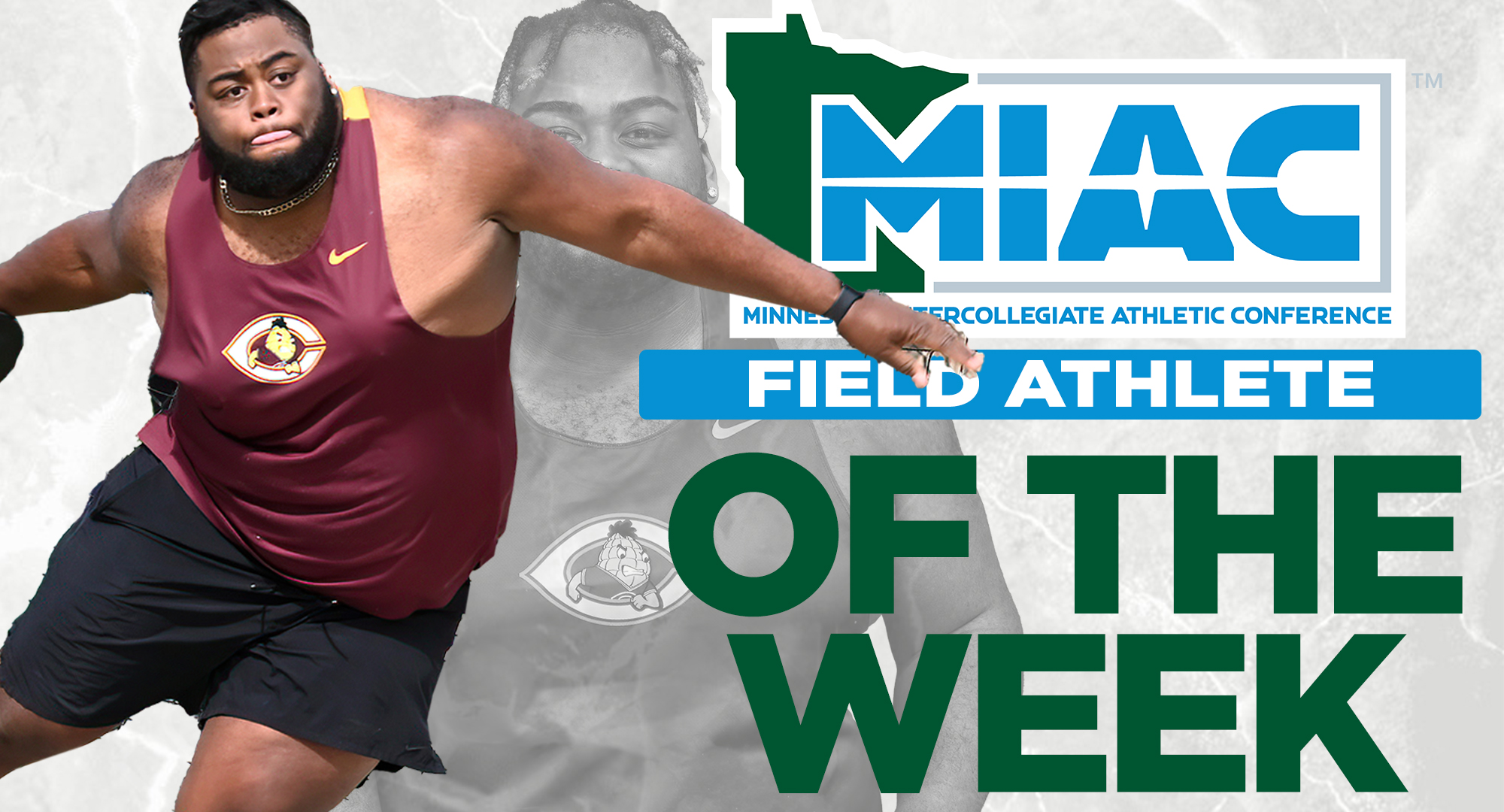 Cooper Folkestad was named the MIAC Field Athlete of the Week after posting NCAA DIII Top 15 marks in both the shot put and discus.