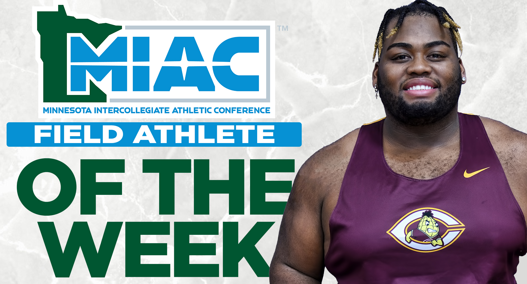 Senior Cooper Folkestad made a successful return to the shot put circle as he was named the MIAC Men’s Field Athlete of the Week.