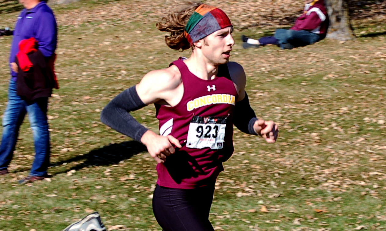 Senior Race Heitkamp was the top Cobber finisher at the Crown Invite. He posted a career-best time over the 8k course.