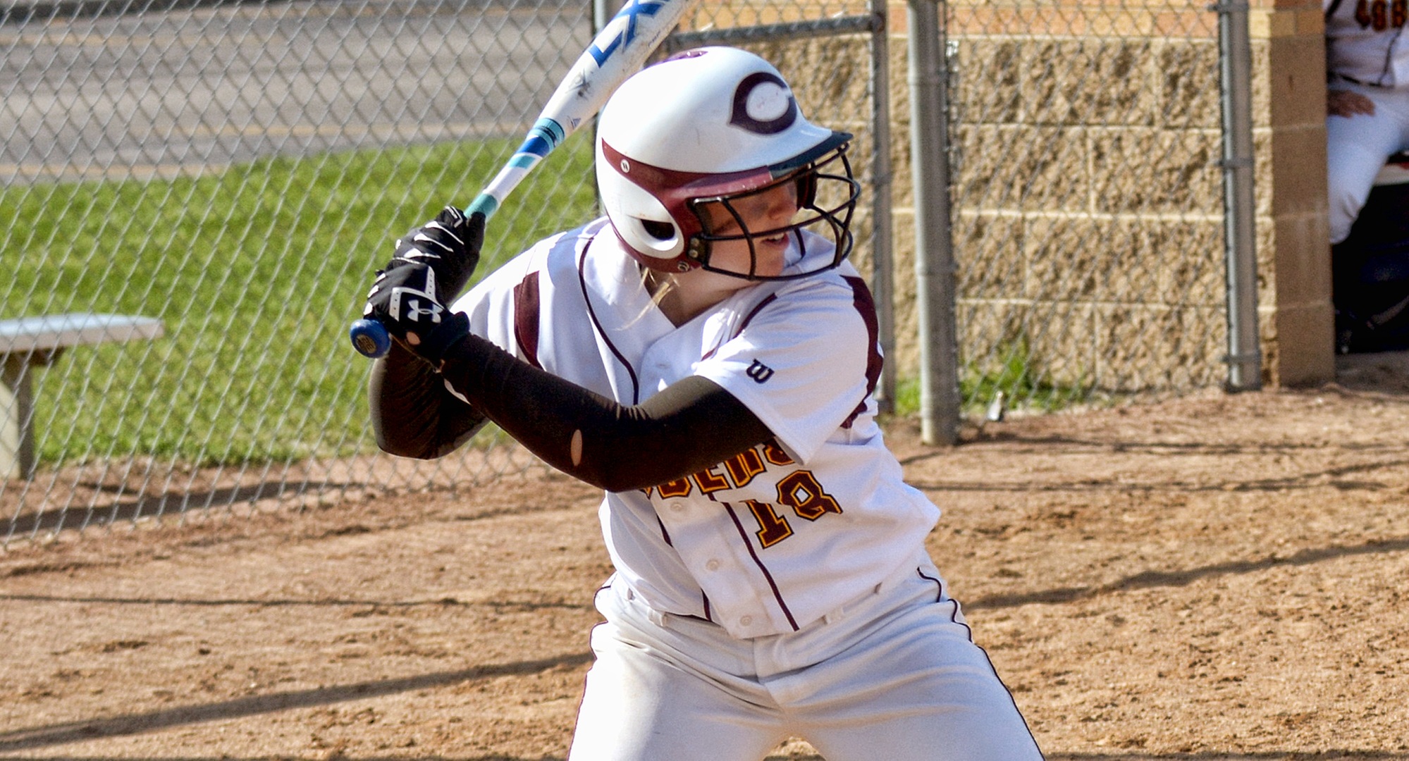 Senior Brooke Swarthout hit one of the three Cobber home runs in their two wins on the opening day of the season.
