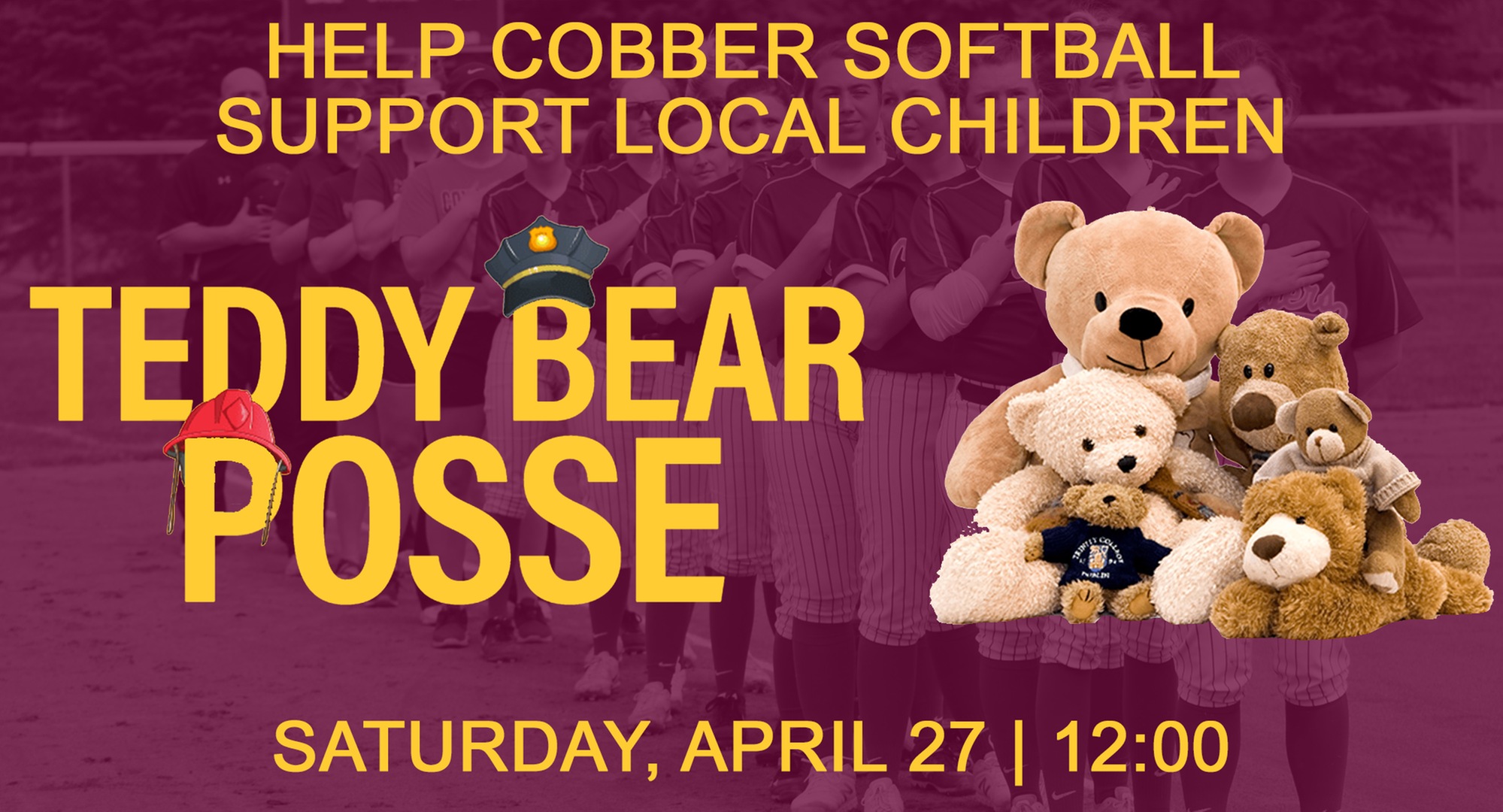 The Cobbers are helping out with Gate City Bank's Teddy Bear Posse campaign.
