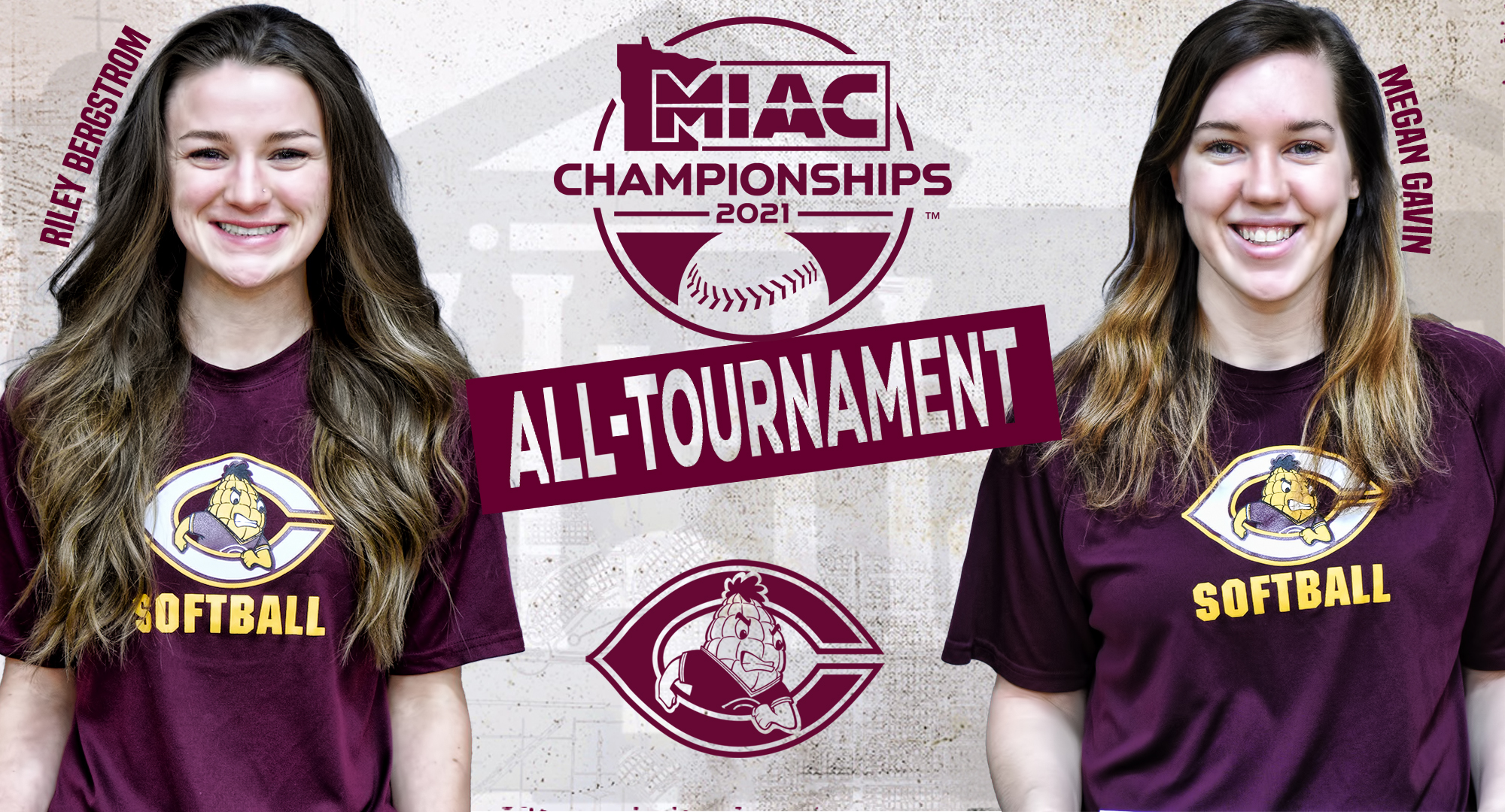 Riley Bergstrom and Megan Gavin were named to the MIAC All-Tournament Team after helping the Cobbers’ to their first-ever postseason berth and playoff win.